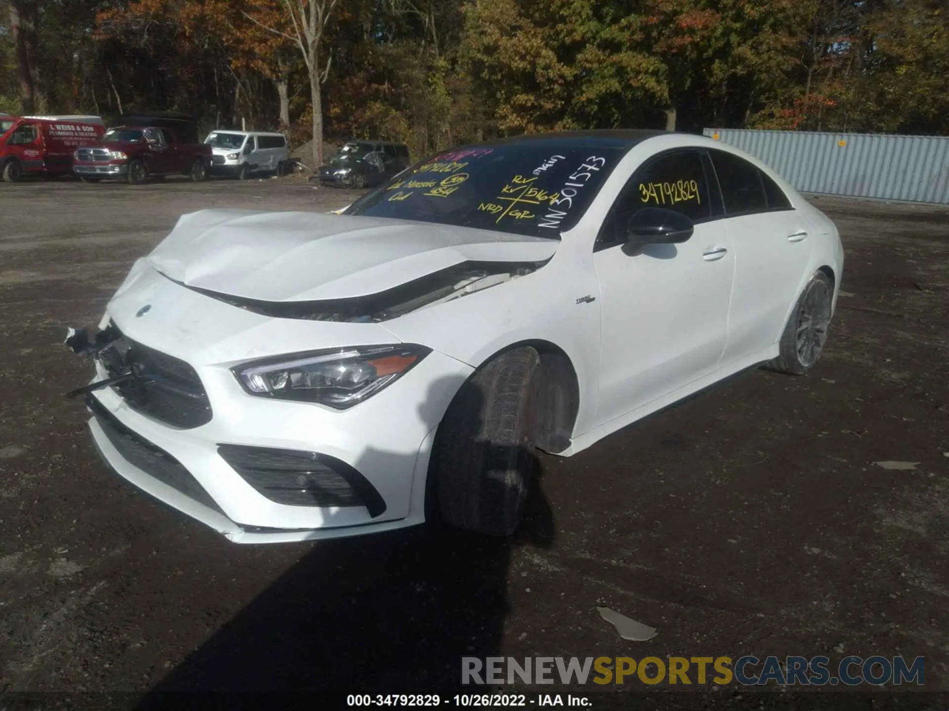 2 fotografías del automóvil dañado W1K5J5BB7NN301573 MERCEDES-BENZ CLA 2022