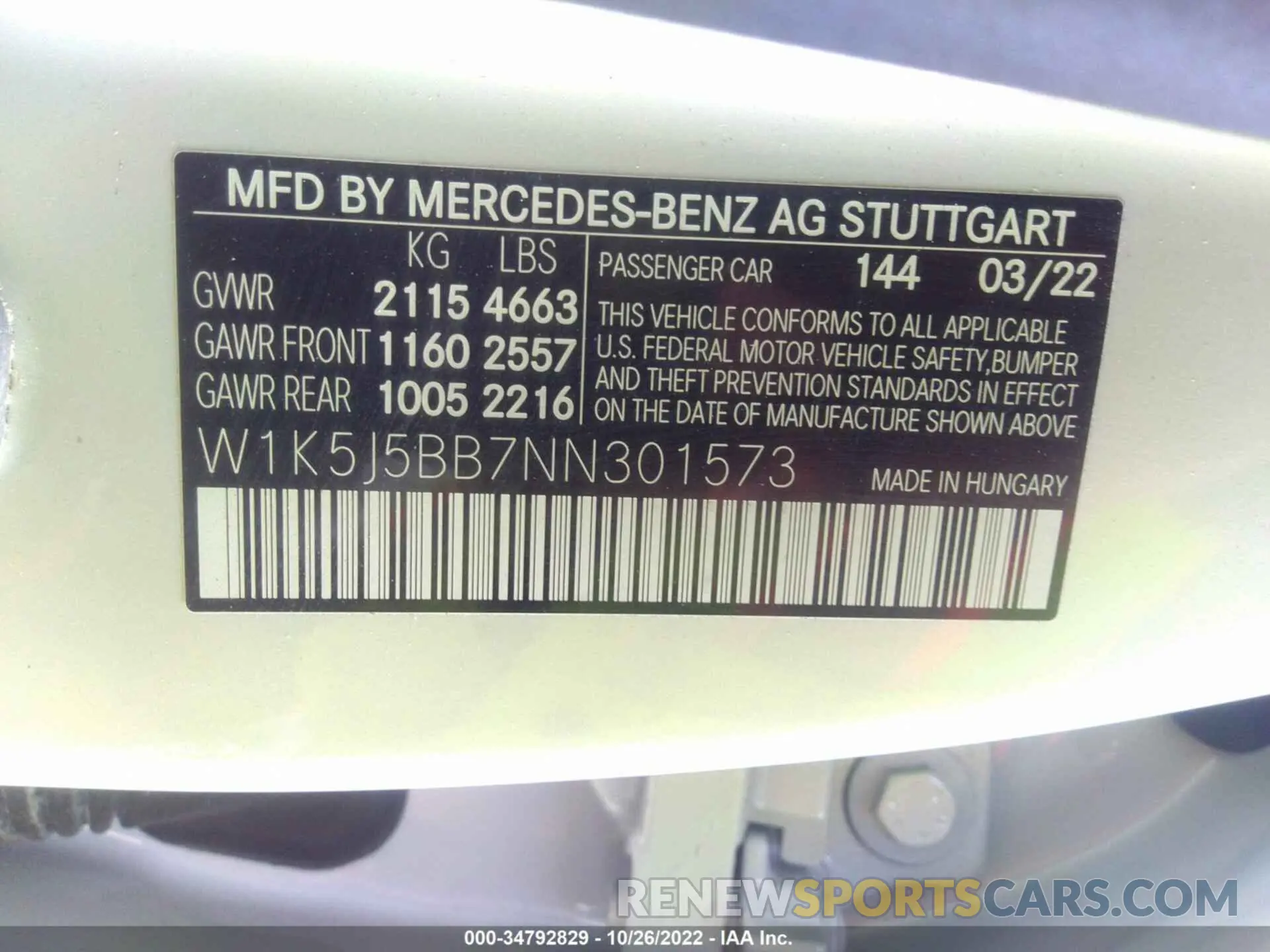 9 fotografías del automóvil dañado W1K5J5BB7NN301573 MERCEDES-BENZ CLA 2022