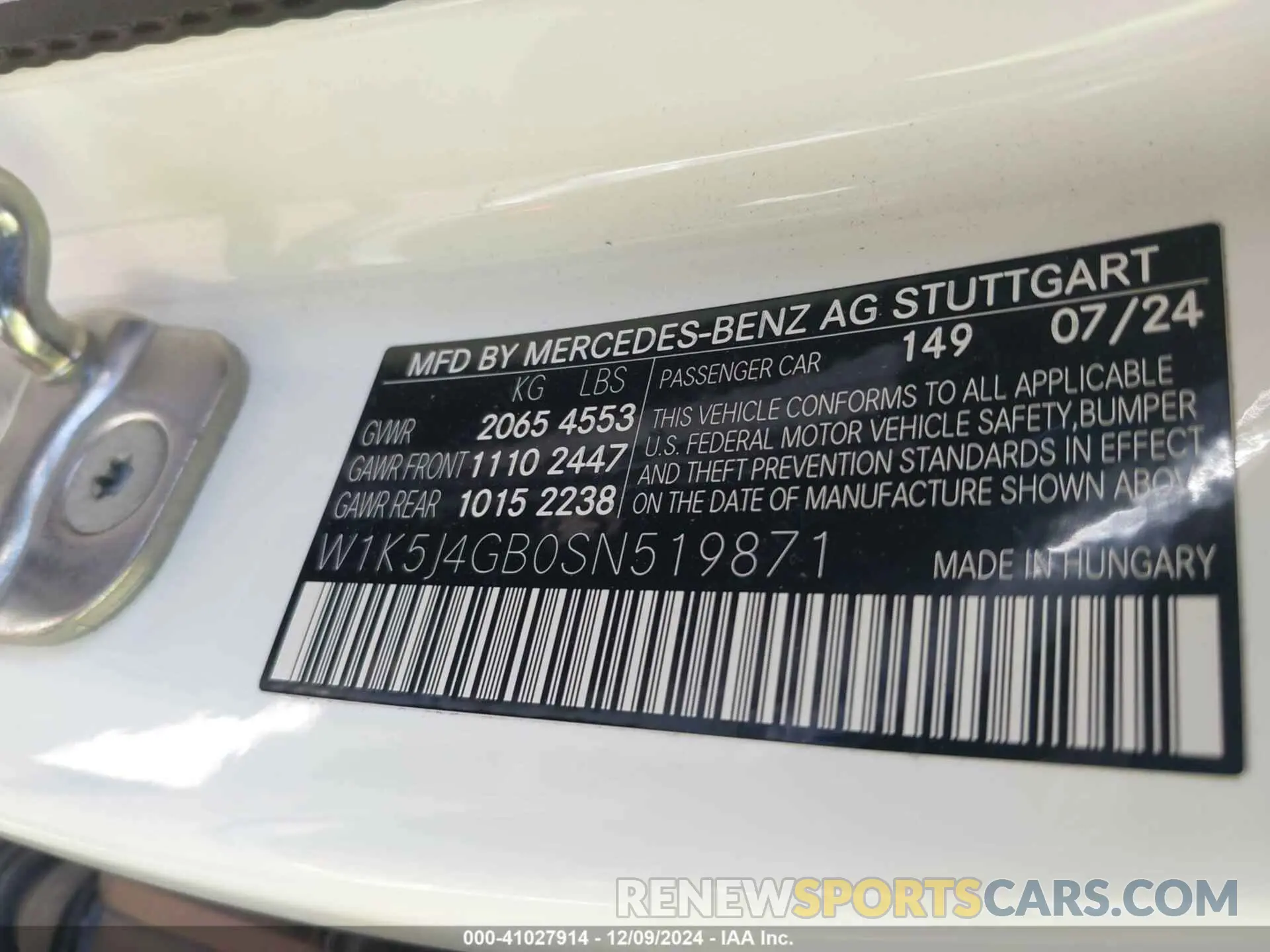 9 fotografías del automóvil dañado W1K5J4GB0SN519871 MERCEDES-BENZ CLA 2025