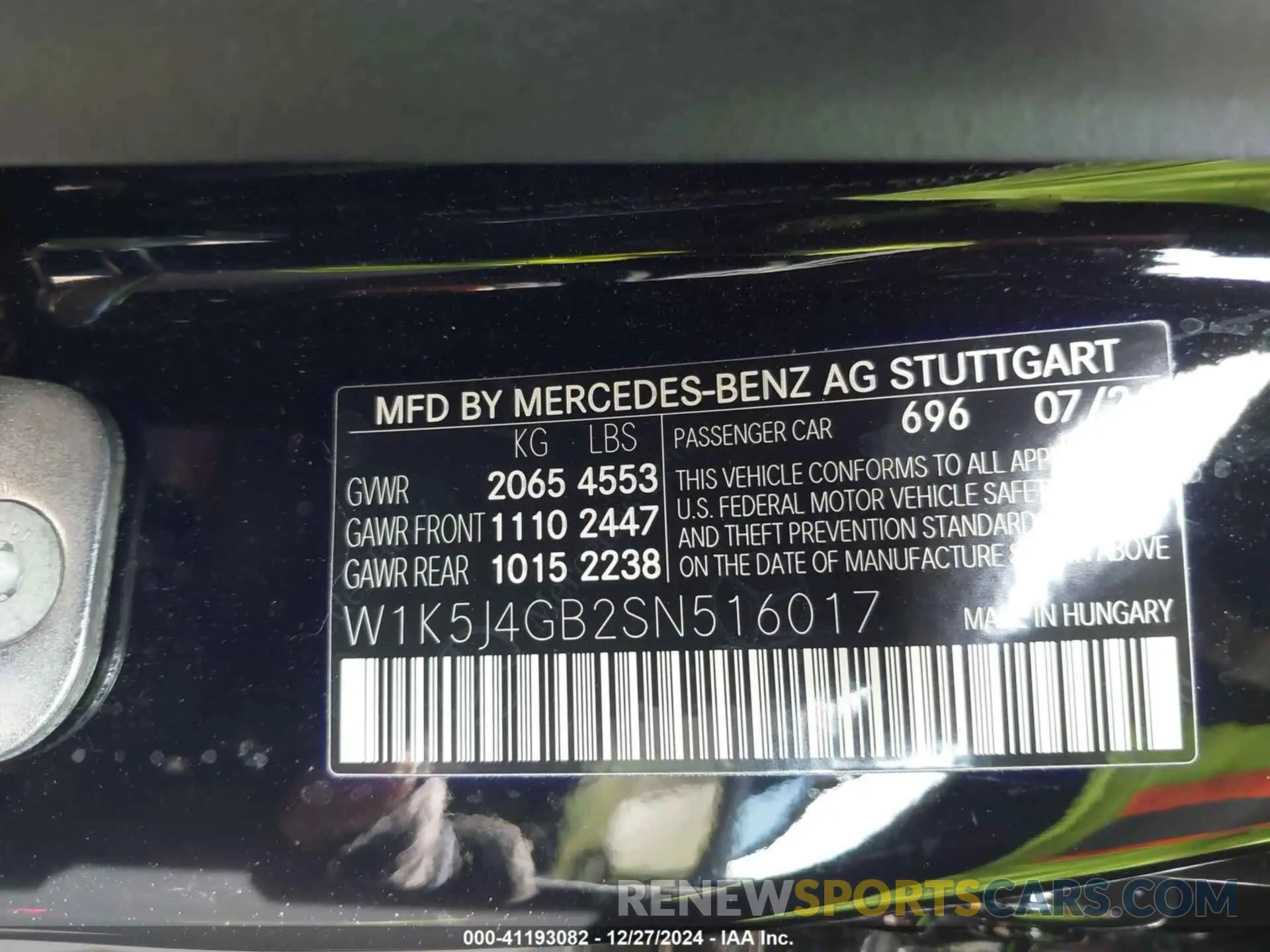 9 fotografías del automóvil dañado W1K5J4GB2SN516017 MERCEDES-BENZ CLA 2025