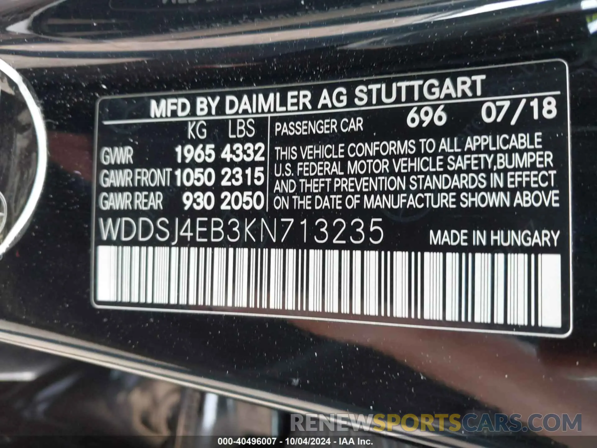 9 fotografías del automóvil dañado WDDSJ4EB3KN713235 MERCEDES-BENZ CLA 250 2019