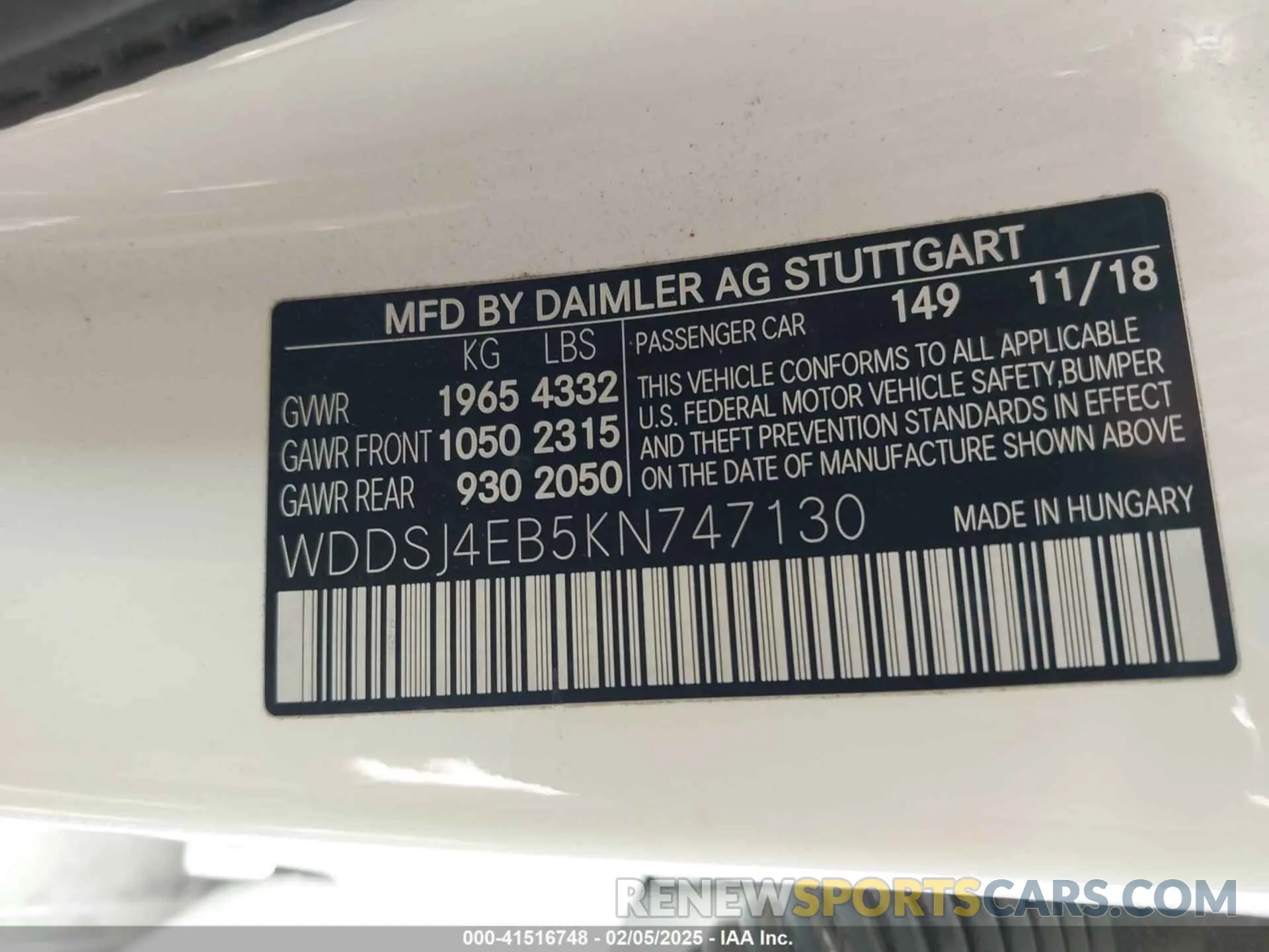 9 fotografías del automóvil dañado WDDSJ4EB5KN747130 MERCEDES-BENZ CLA 250 2019
