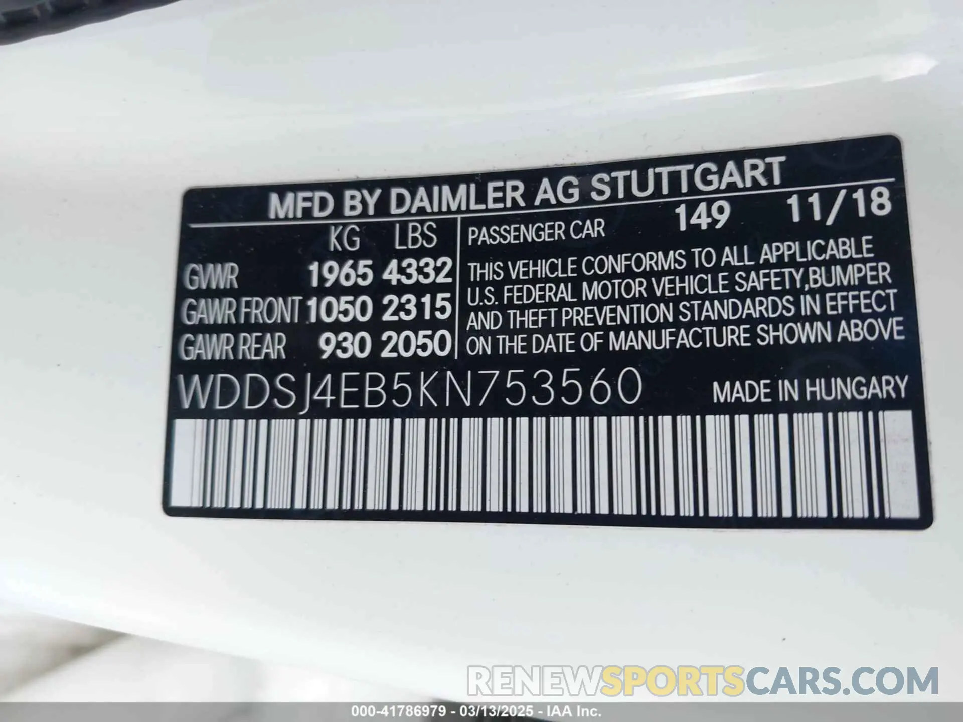 9 fotografías del automóvil dañado WDDSJ4EB5KN753560 MERCEDES-BENZ CLA 250 2019
