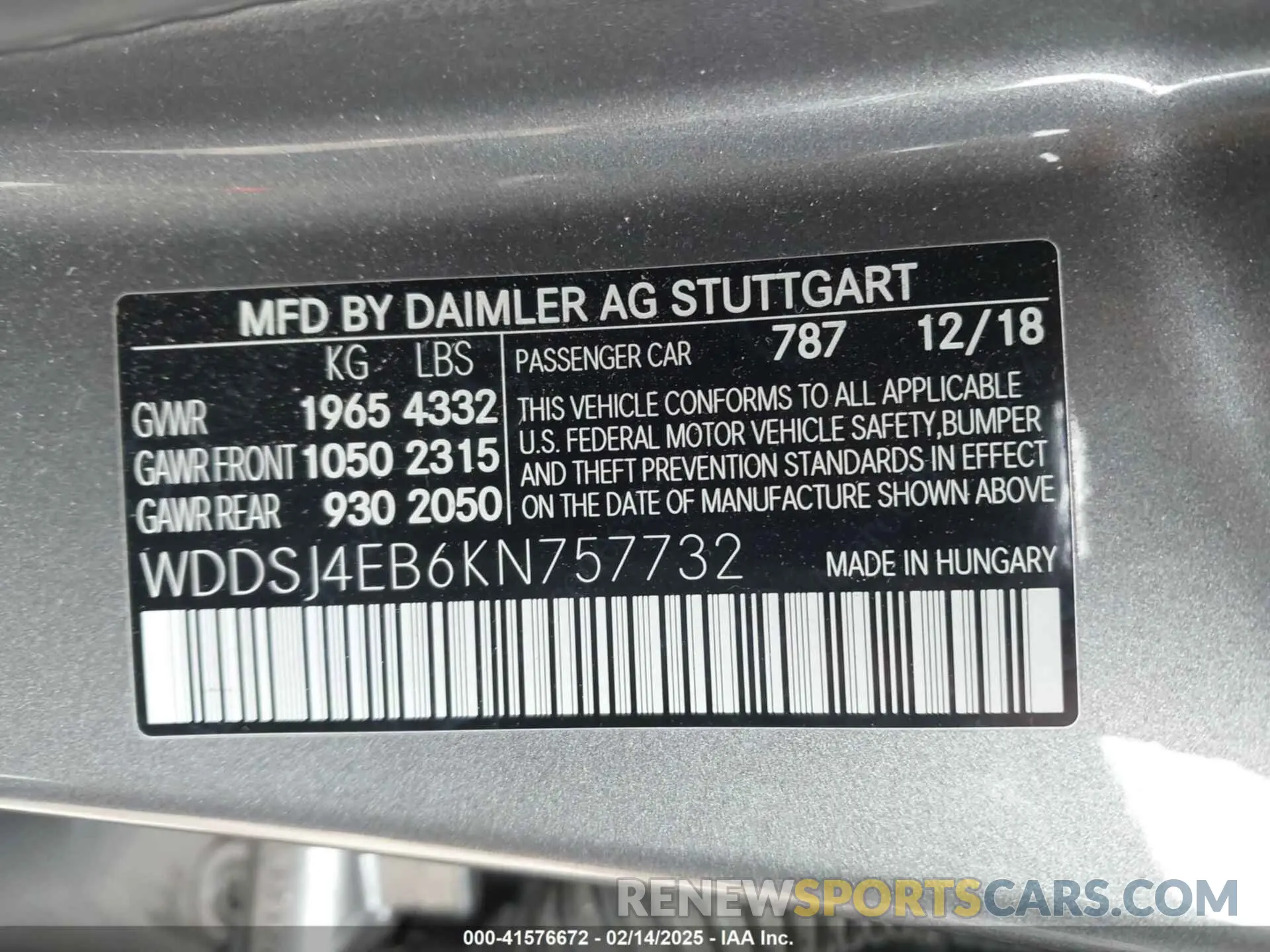 9 fotografías del automóvil dañado WDDSJ4EB6KN757732 MERCEDES-BENZ CLA 250 2019