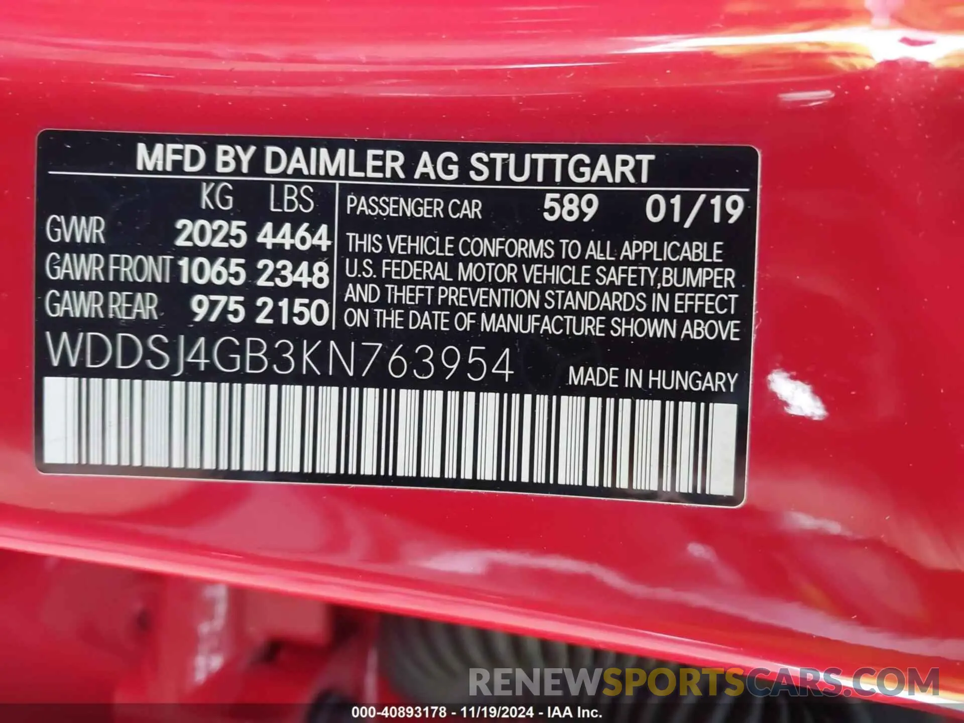 9 fotografías del automóvil dañado WDDSJ4GB3KN763954 MERCEDES-BENZ CLA 250 2019