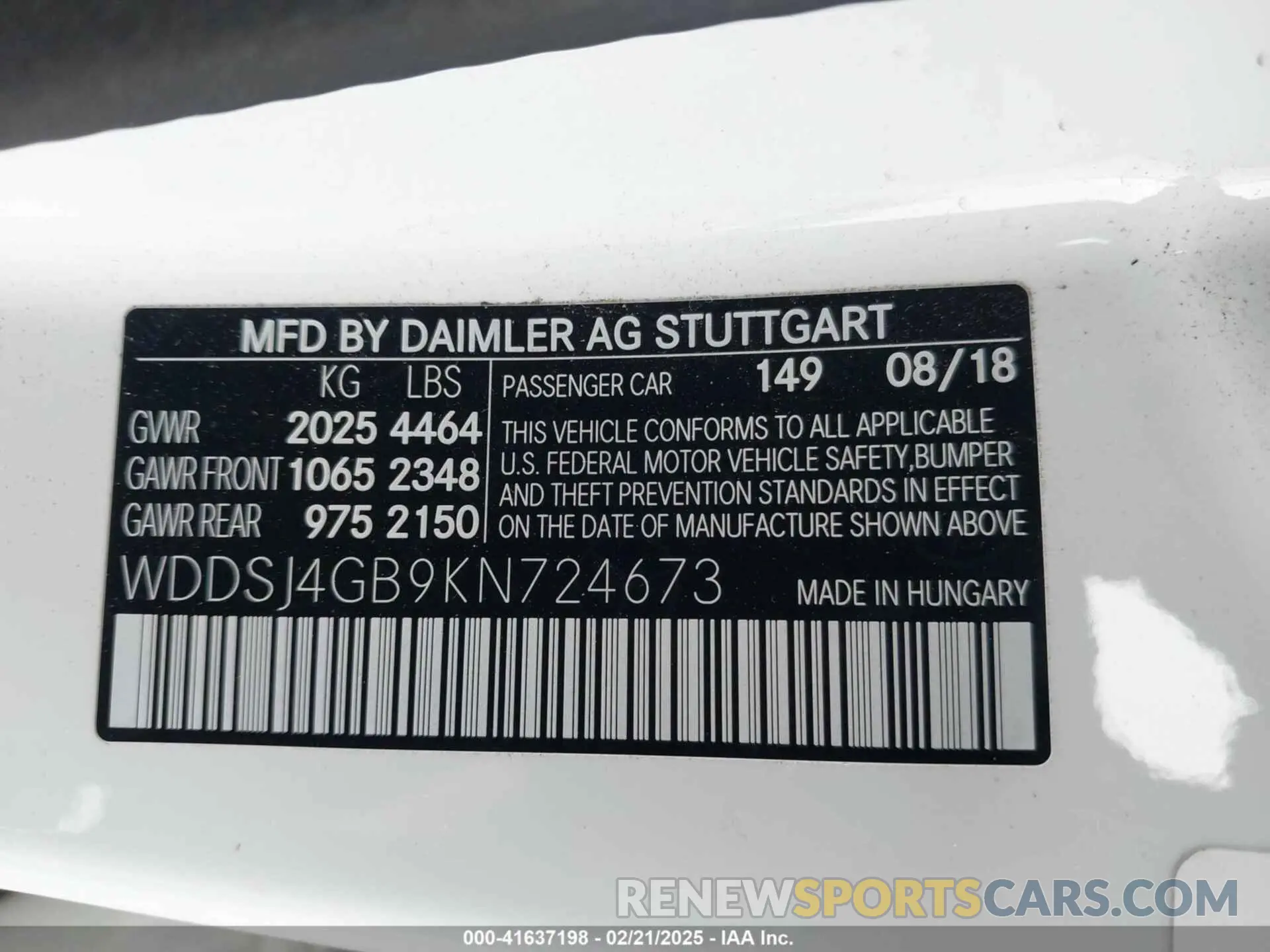 9 fotografías del automóvil dañado WDDSJ4GB9KN724673 MERCEDES-BENZ CLA 250 2019