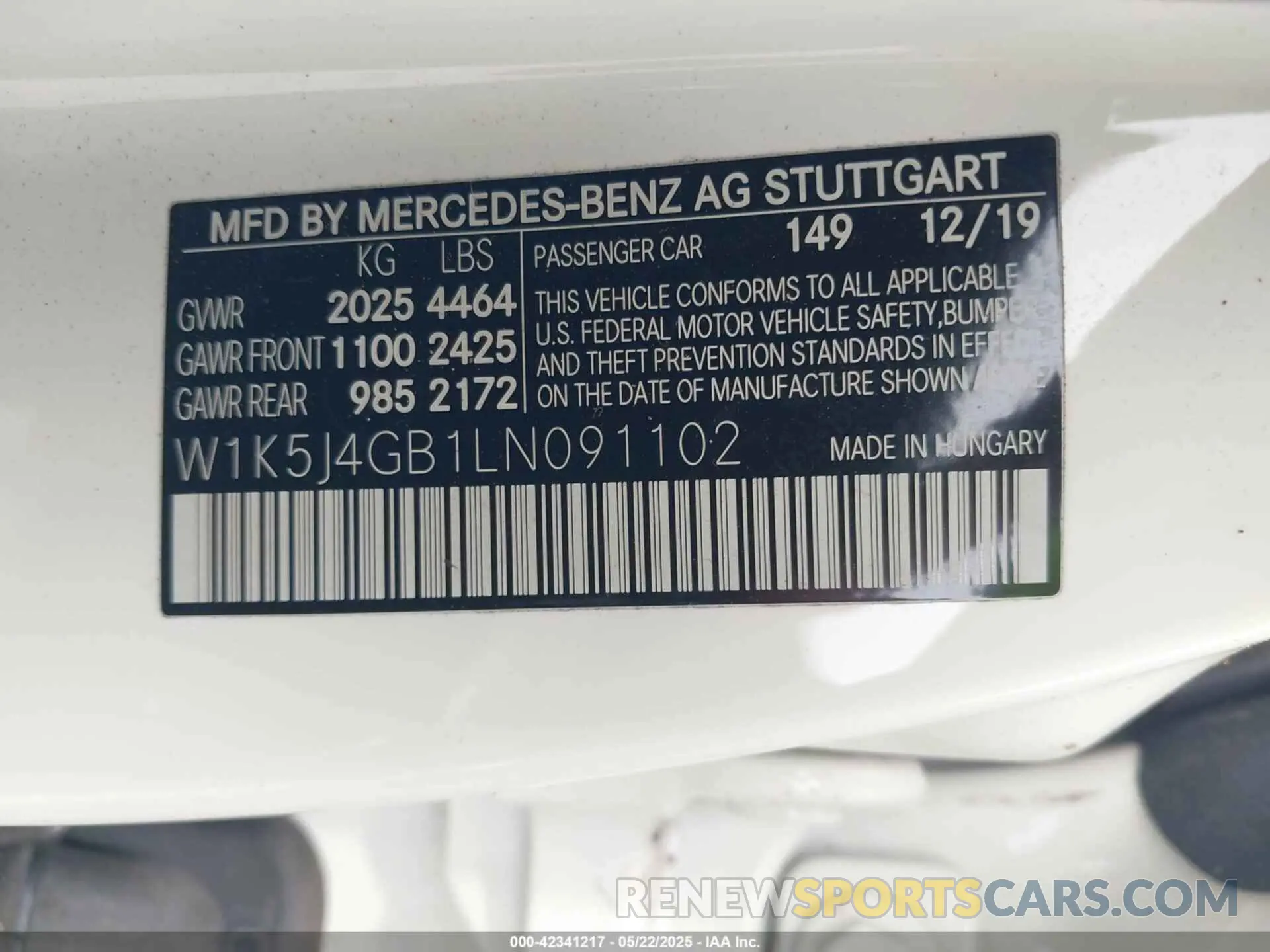 9 fotografías del automóvil dañado W1K5J4GB1LN091102 MERCEDES-BENZ CLA 250 2020