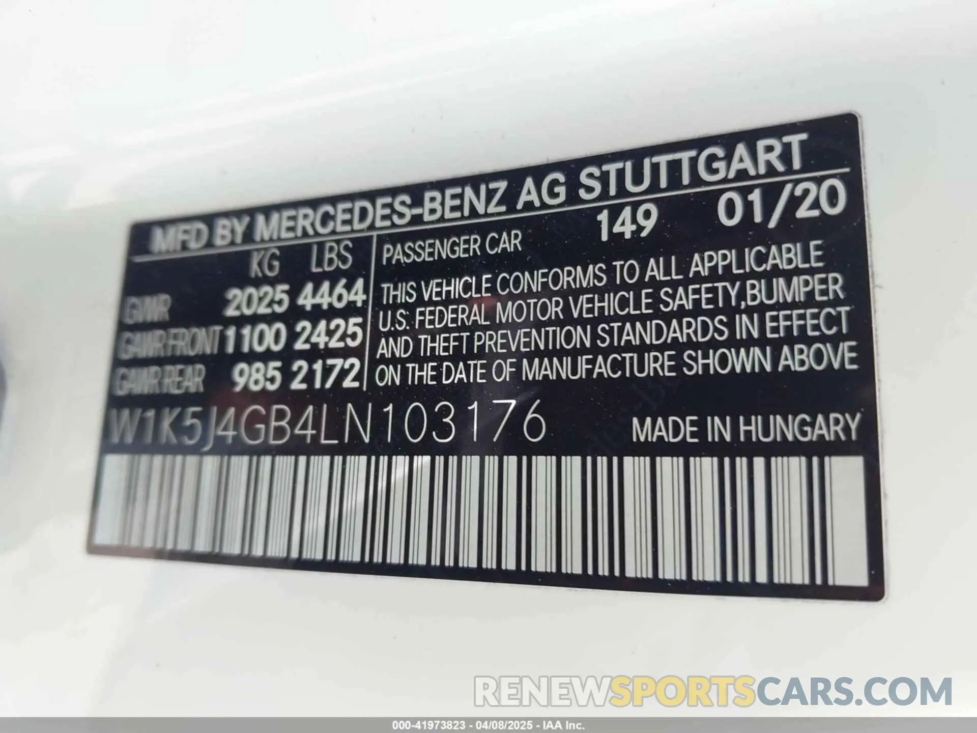 9 fotografías del automóvil dañado W1K5J4GB4LN103176 MERCEDES-BENZ CLA 250 2020