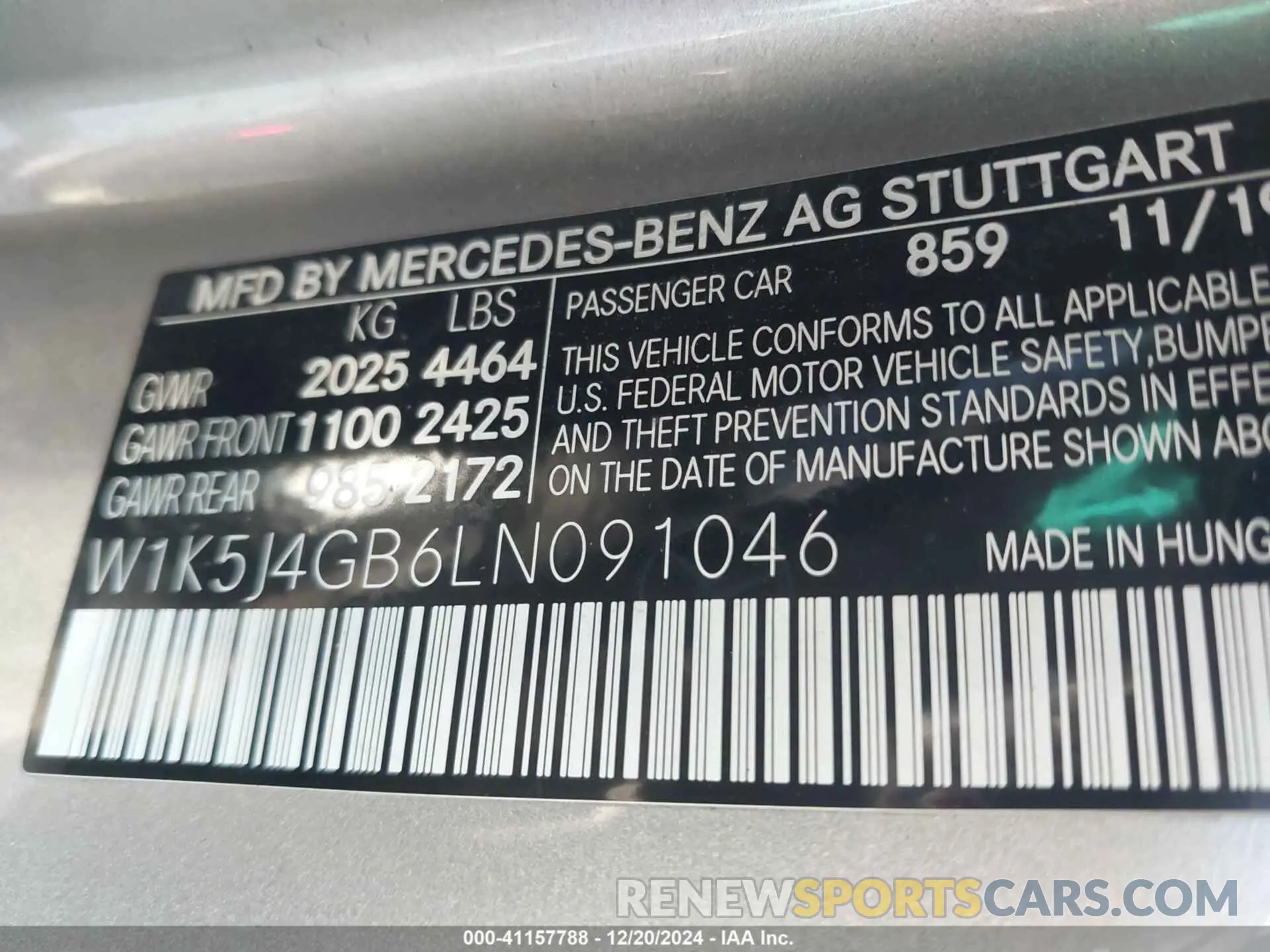 9 fotografías del automóvil dañado W1K5J4GB6LN091046 MERCEDES-BENZ CLA 250 2020