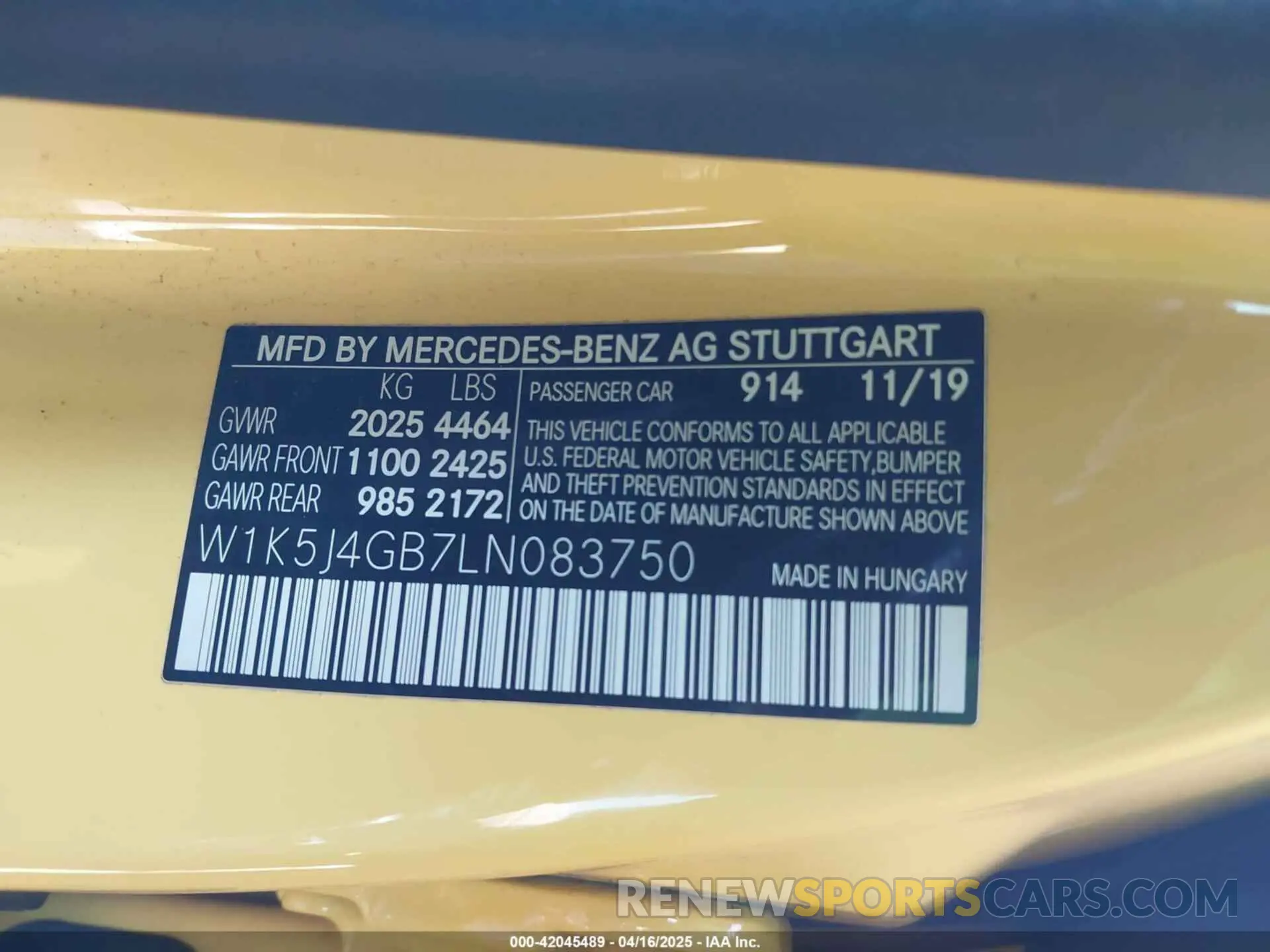 9 fotografías del automóvil dañado W1K5J4GB7LN083750 MERCEDES-BENZ CLA 250 2020