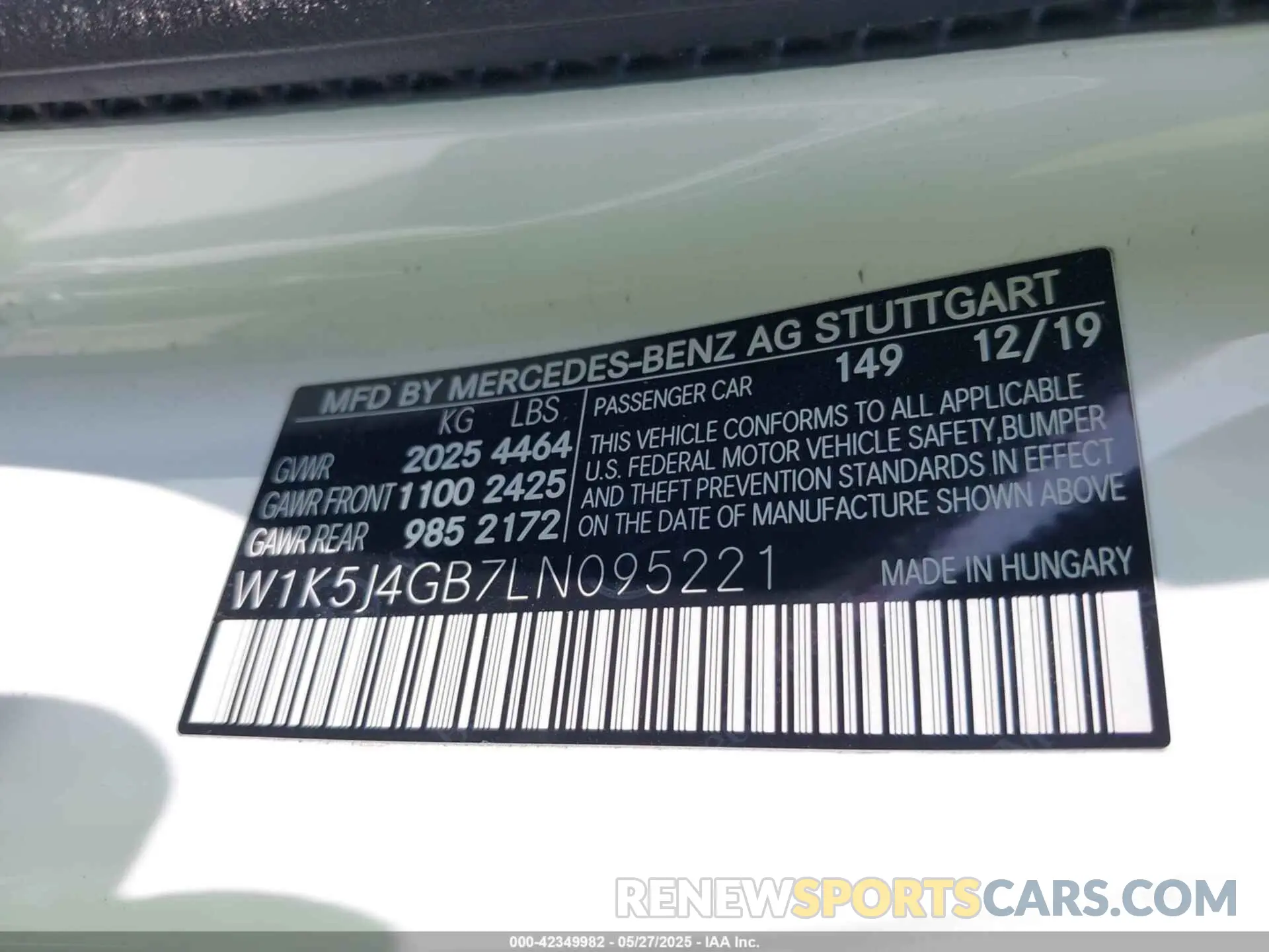 9 fotografías del automóvil dañado W1K5J4GB7LN095221 MERCEDES-BENZ CLA 250 2020