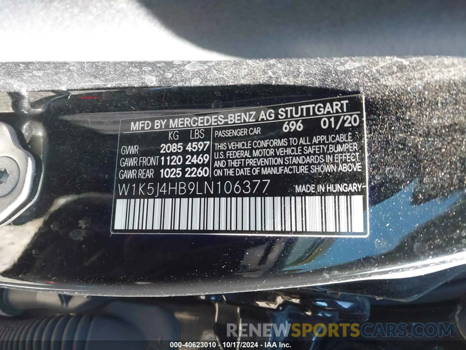 9 fotografías del automóvil dañado W1K5J4HB9LN106377 MERCEDES-BENZ CLA 250 2020