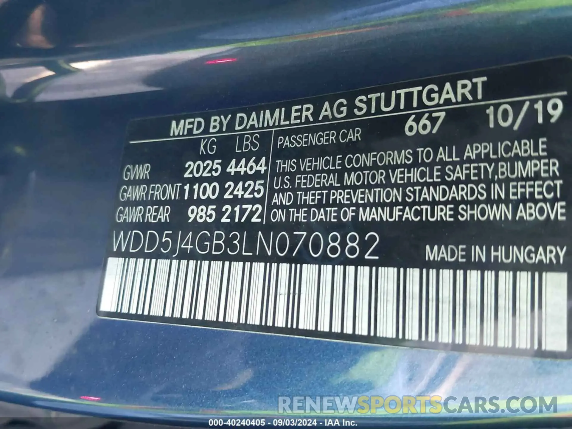 9 fotografías del automóvil dañado WDD5J4GB3LN070882 MERCEDES-BENZ CLA 250 2020