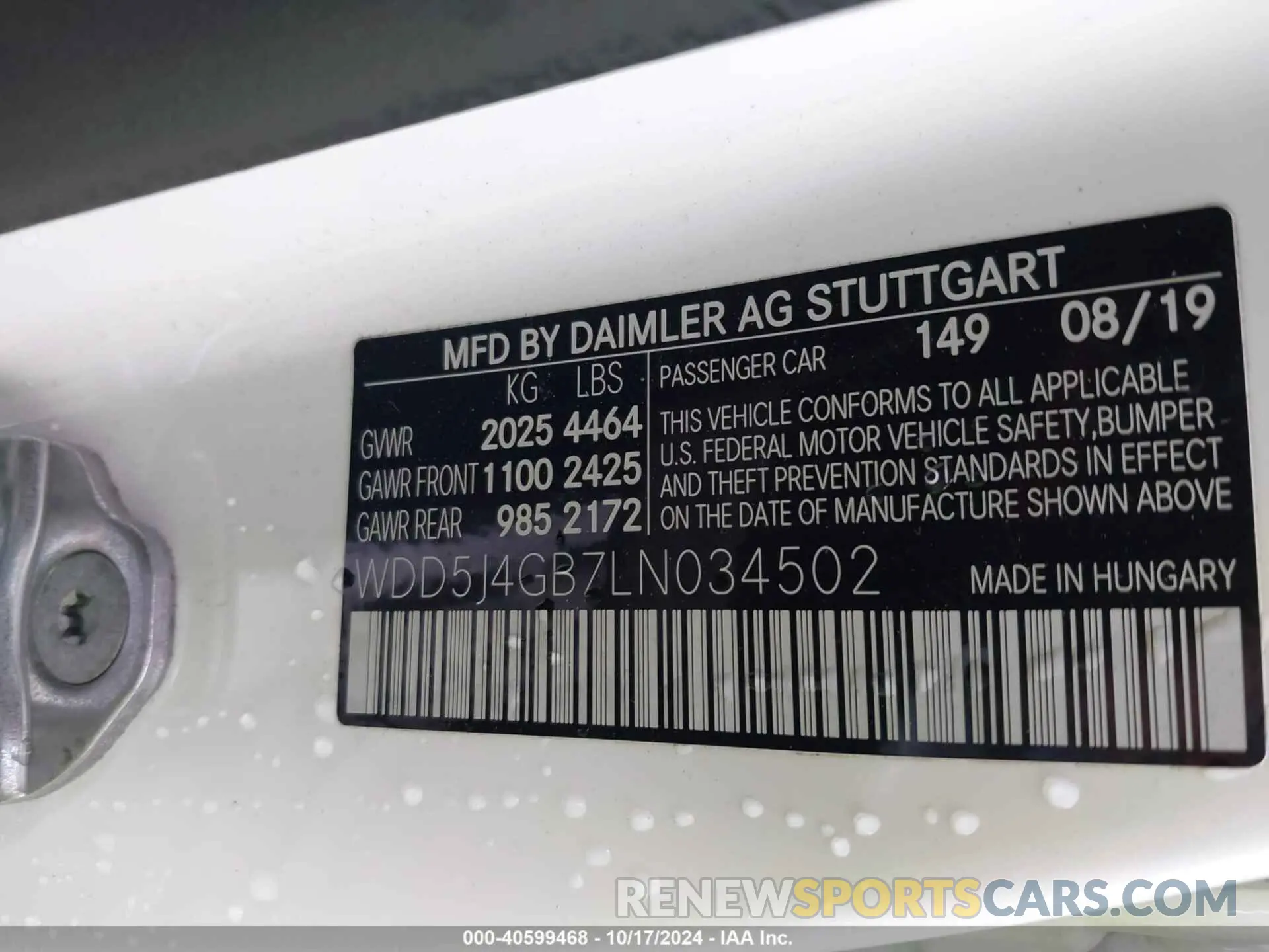 9 fotografías del automóvil dañado WDD5J4GB7LN034502 MERCEDES-BENZ CLA 250 2020
