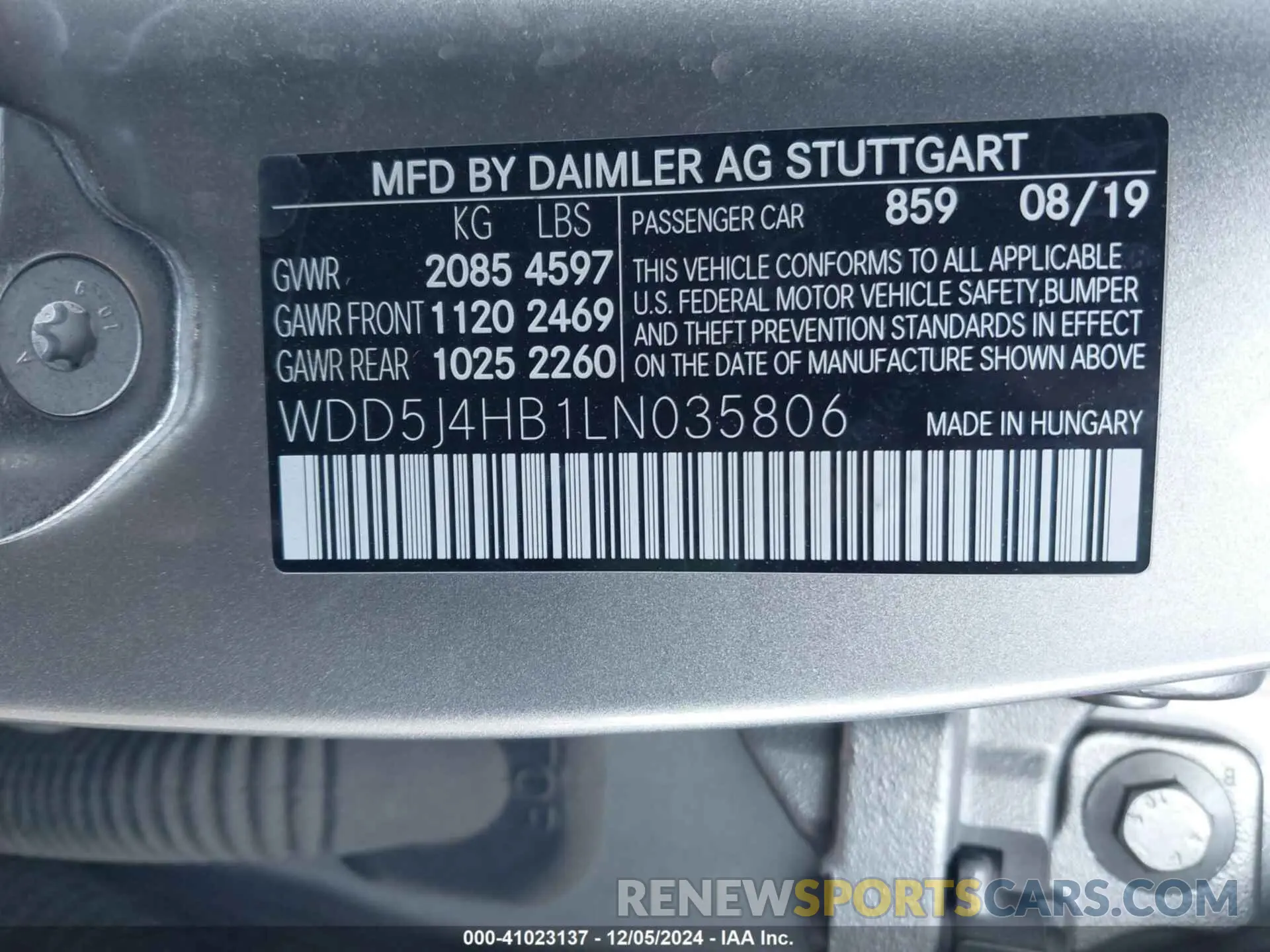 9 fotografías del automóvil dañado WDD5J4HB1LN035806 MERCEDES-BENZ CLA 250 2020