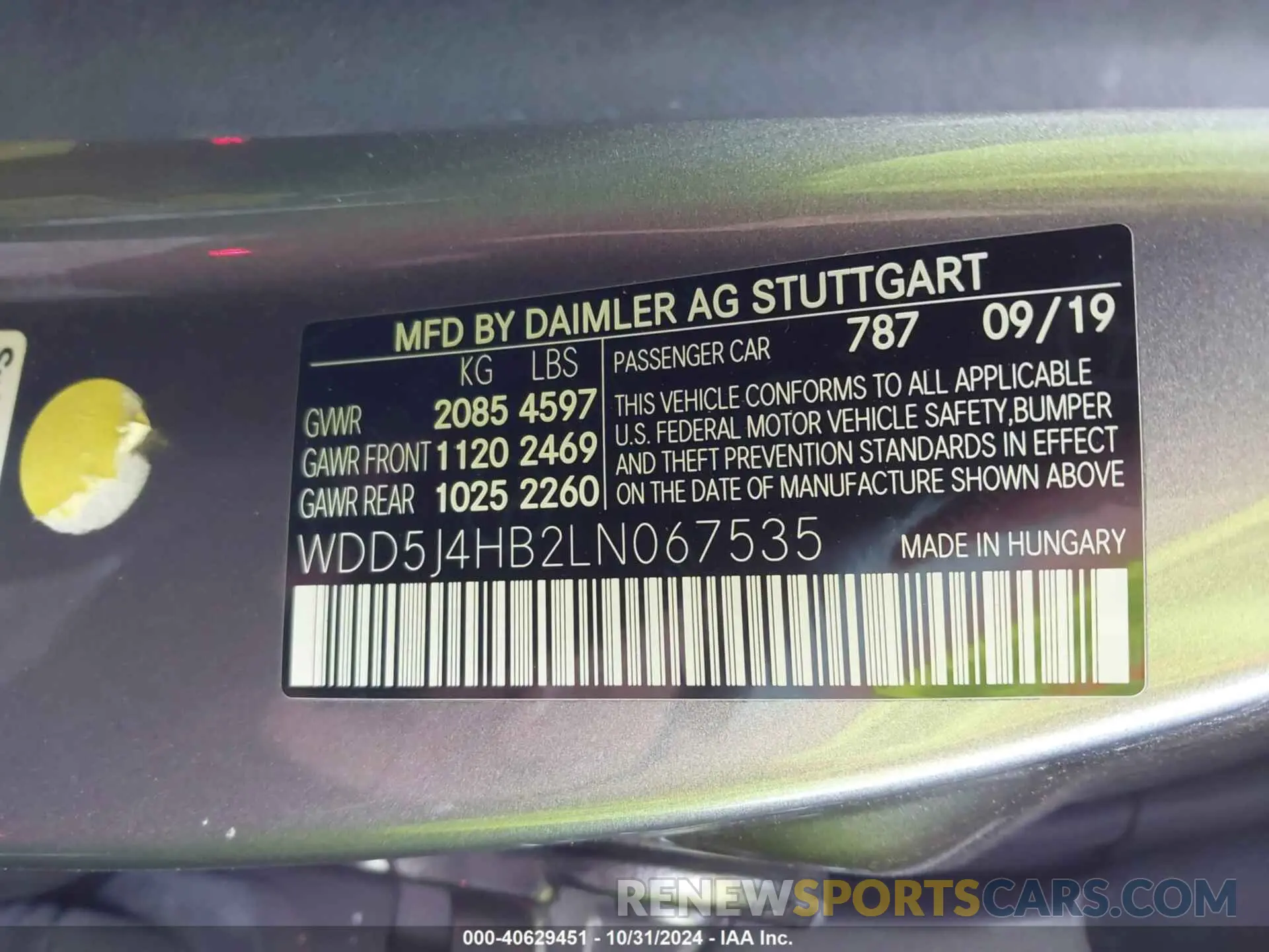 9 fotografías del automóvil dañado WDD5J4HB2LN067535 MERCEDES-BENZ CLA 250 2020
