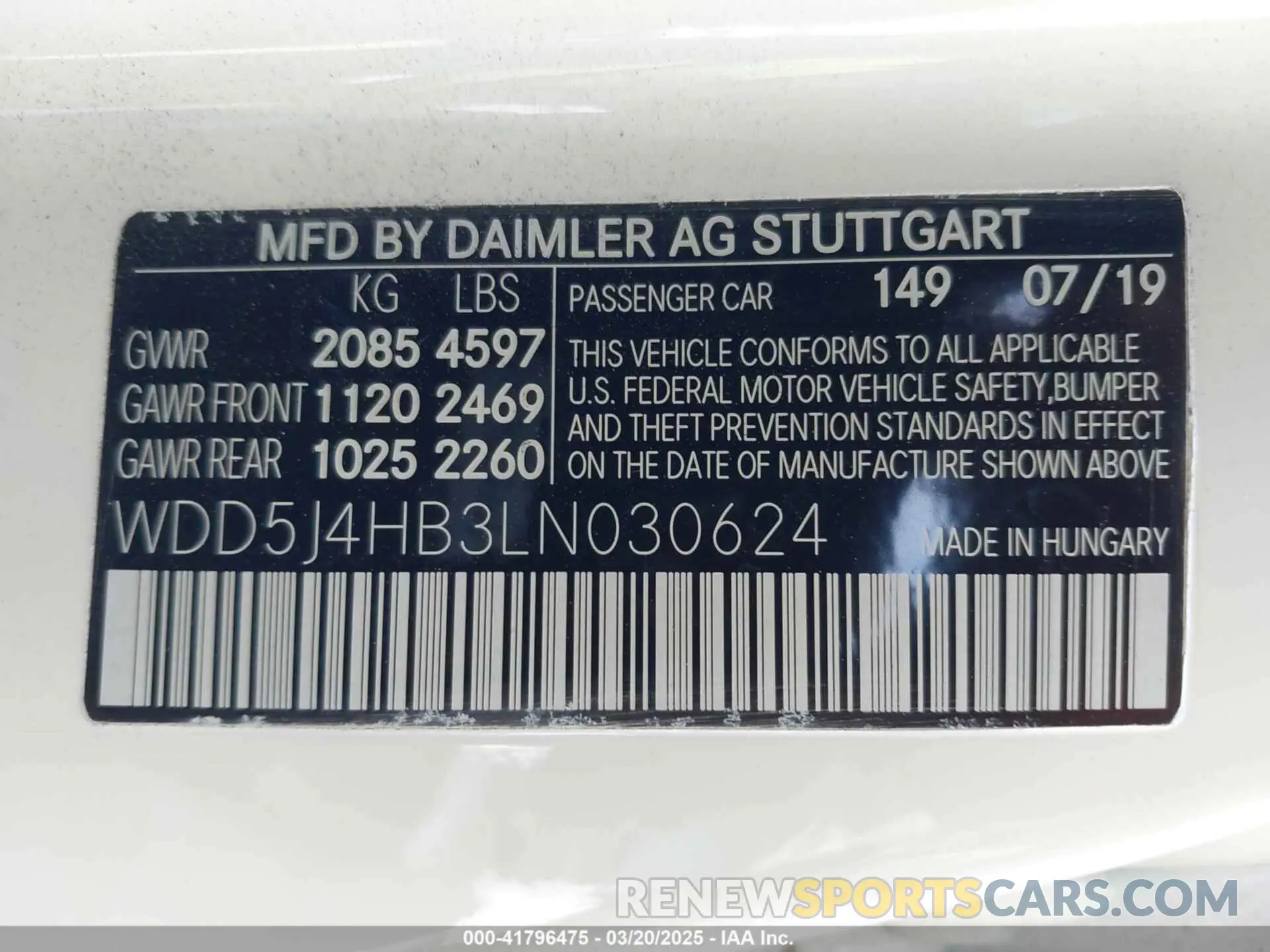 9 fotografías del automóvil dañado WDD5J4HB3LN030624 MERCEDES-BENZ CLA 250 2020