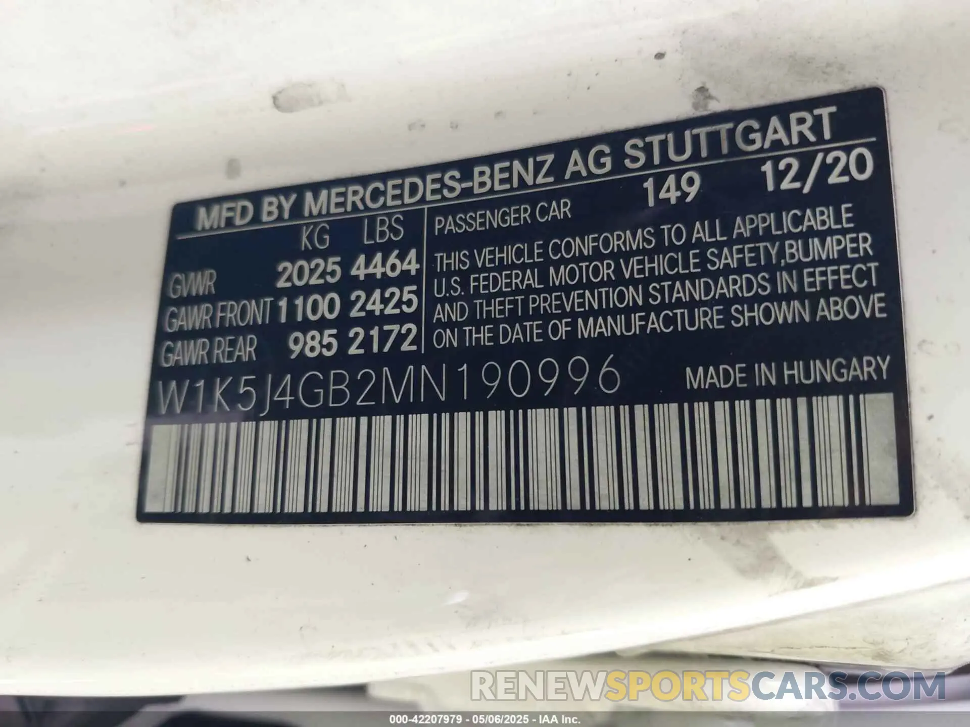 9 fotografías del automóvil dañado W1K5J4GB2MN190996 MERCEDES-BENZ CLA 250 2021