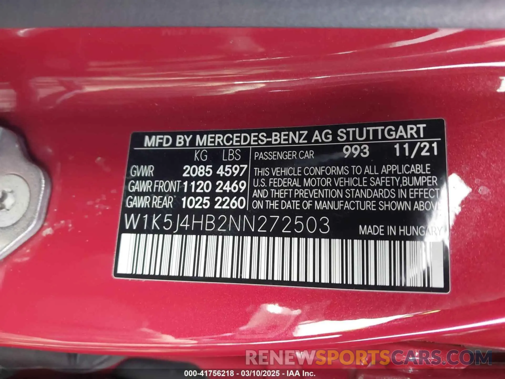 9 fotografías del automóvil dañado W1K5J4HB2NN272503 MERCEDES-BENZ CLA 250 COUPE 2022