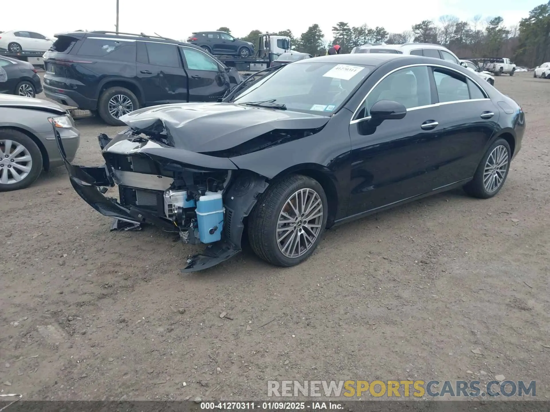 2 fotografías del automóvil dañado W1K5J4HB3NN250770 MERCEDES-BENZ CLA 250 COUPE 2022