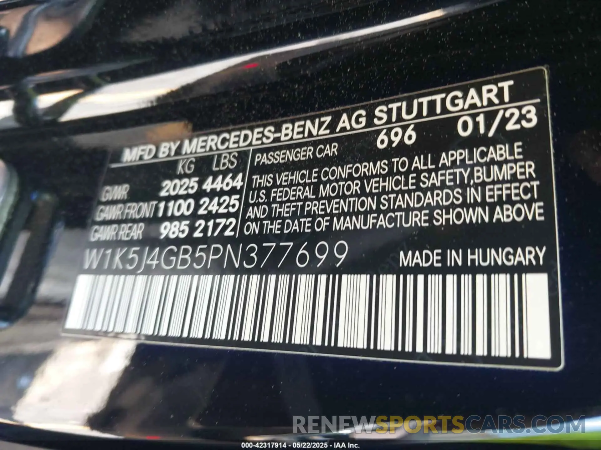 9 fotografías del automóvil dañado W1K5J4GB5PN377699 MERCEDES-BENZ CLA 250 COUPE 2023