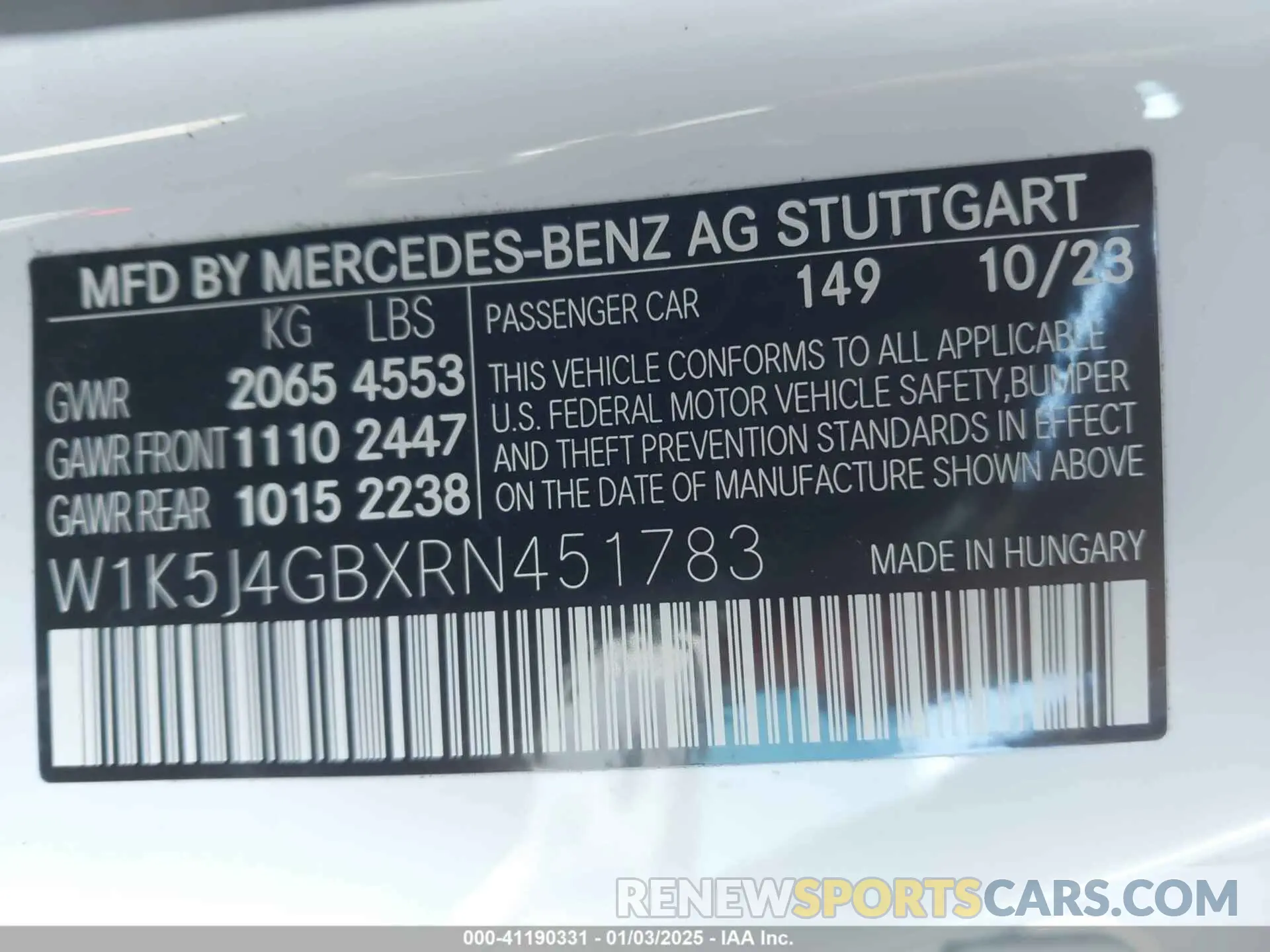 9 fotografías del automóvil dañado W1K5J4GBXRN451783 MERCEDES-BENZ CLA 250 COUPE 2024