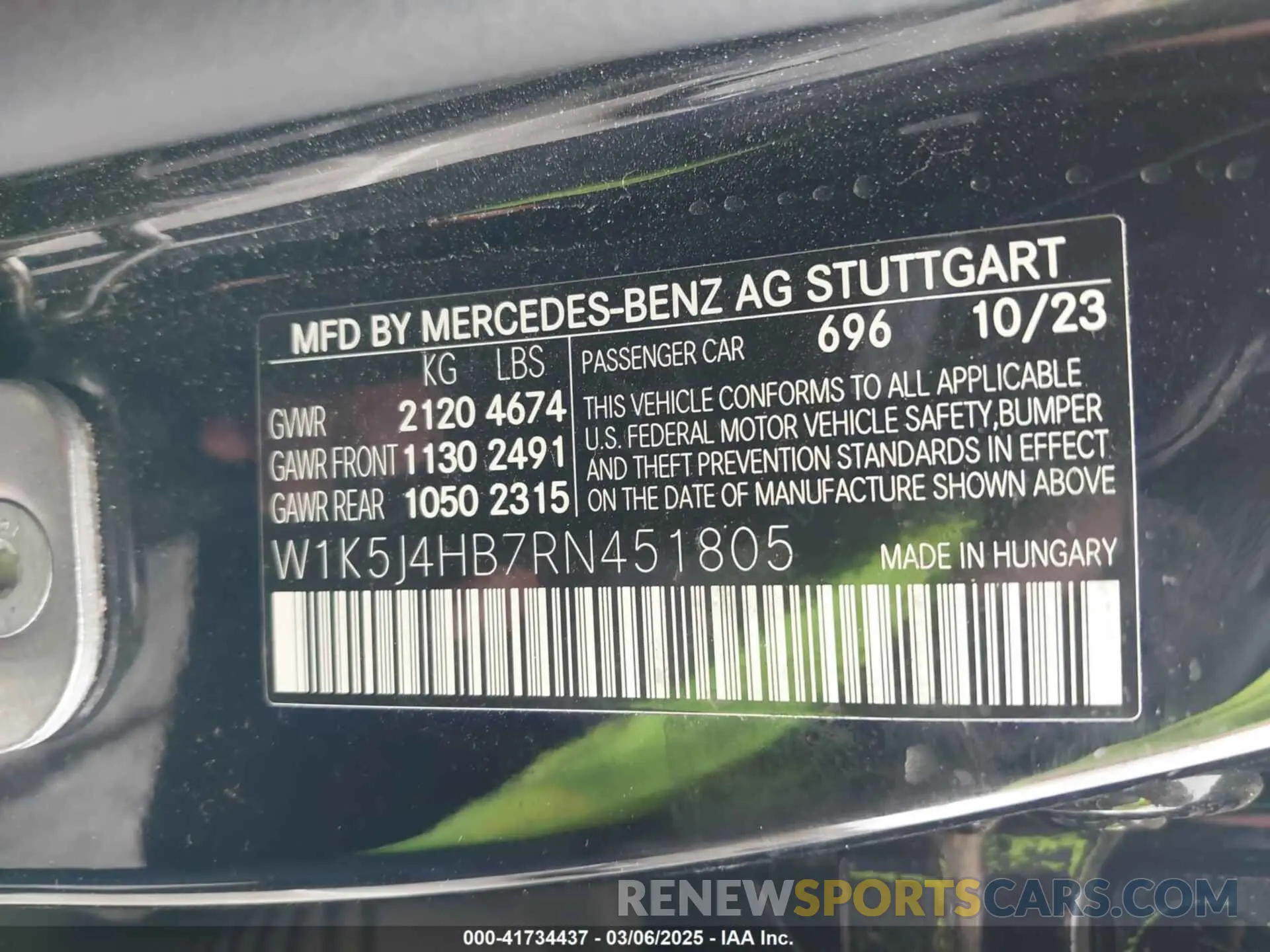 9 fotografías del automóvil dañado W1K5J4HB7RN451805 MERCEDES-BENZ CLA 250 COUPE 2024
