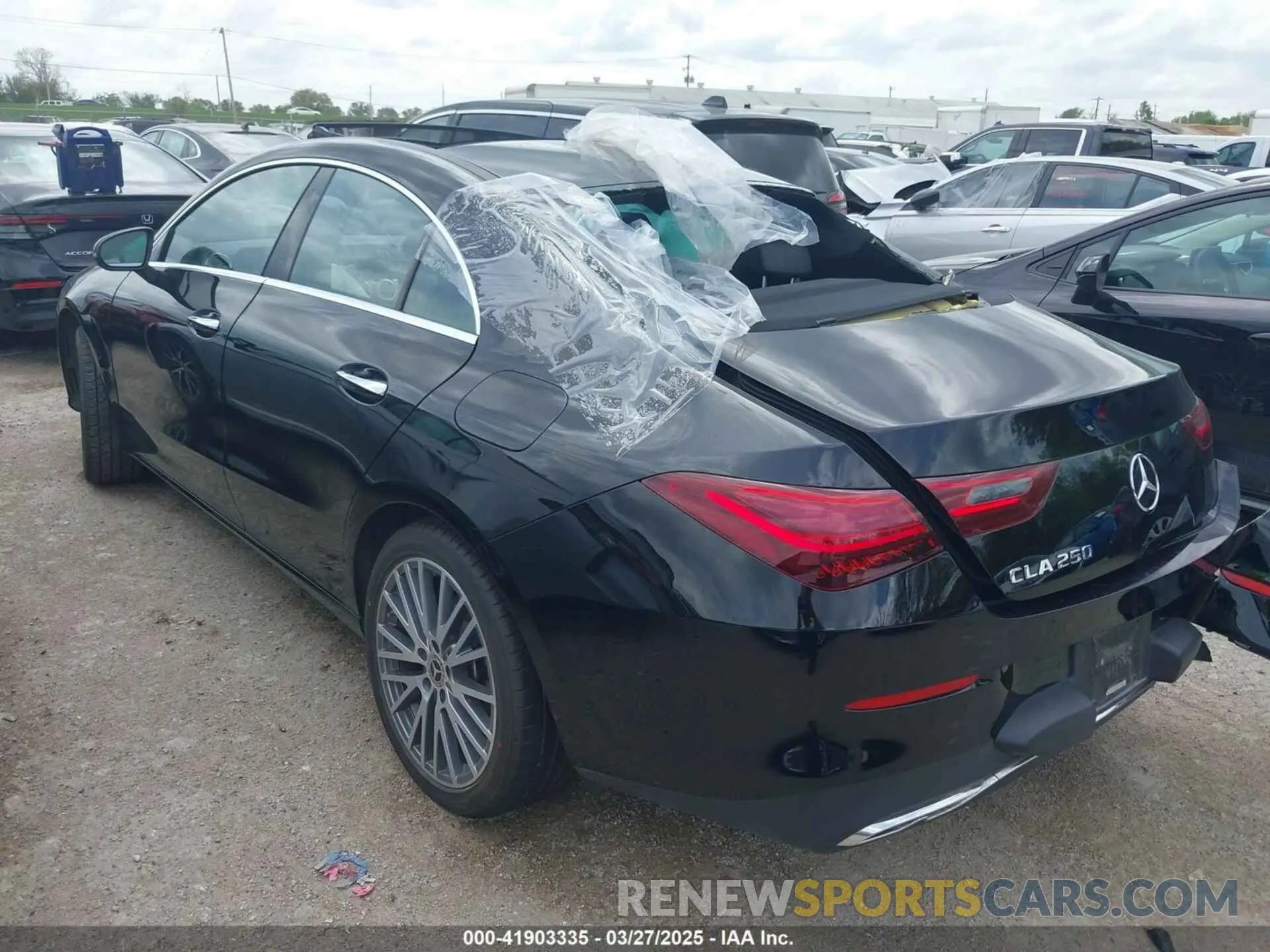 3 fotografías del automóvil dañado W1K5J4GB3SN516138 MERCEDES-BENZ CLA 250 COUPE 2025