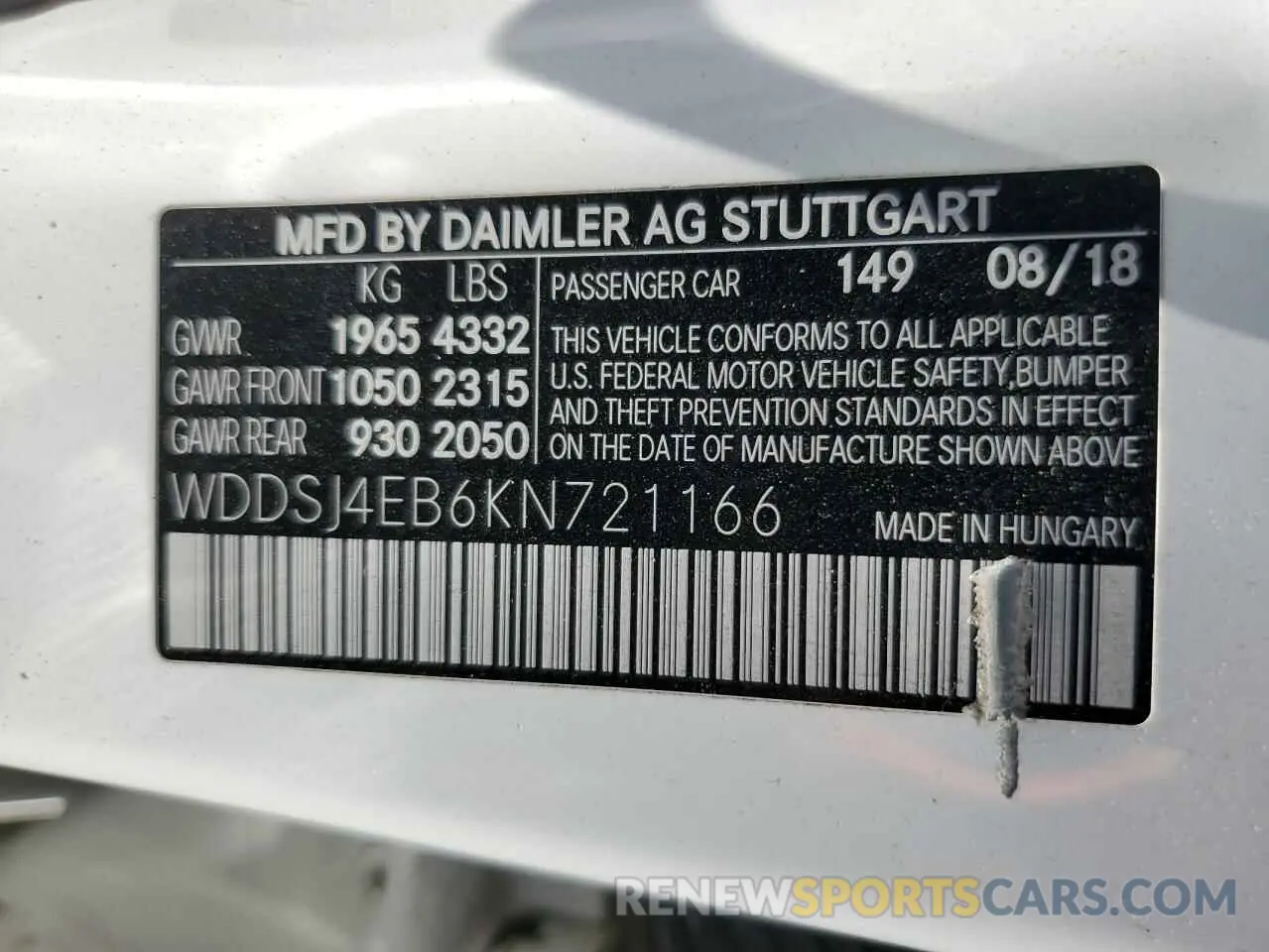 13 fotografías del automóvil dañado WDDSJ4EB6KN721166 MERCEDES-BENZ CLA-CLASS 2019