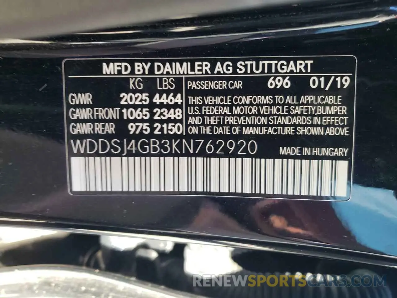 10 fotografías del automóvil dañado WDDSJ4GB3KN762920 MERCEDES-BENZ CLA-CLASS 2019