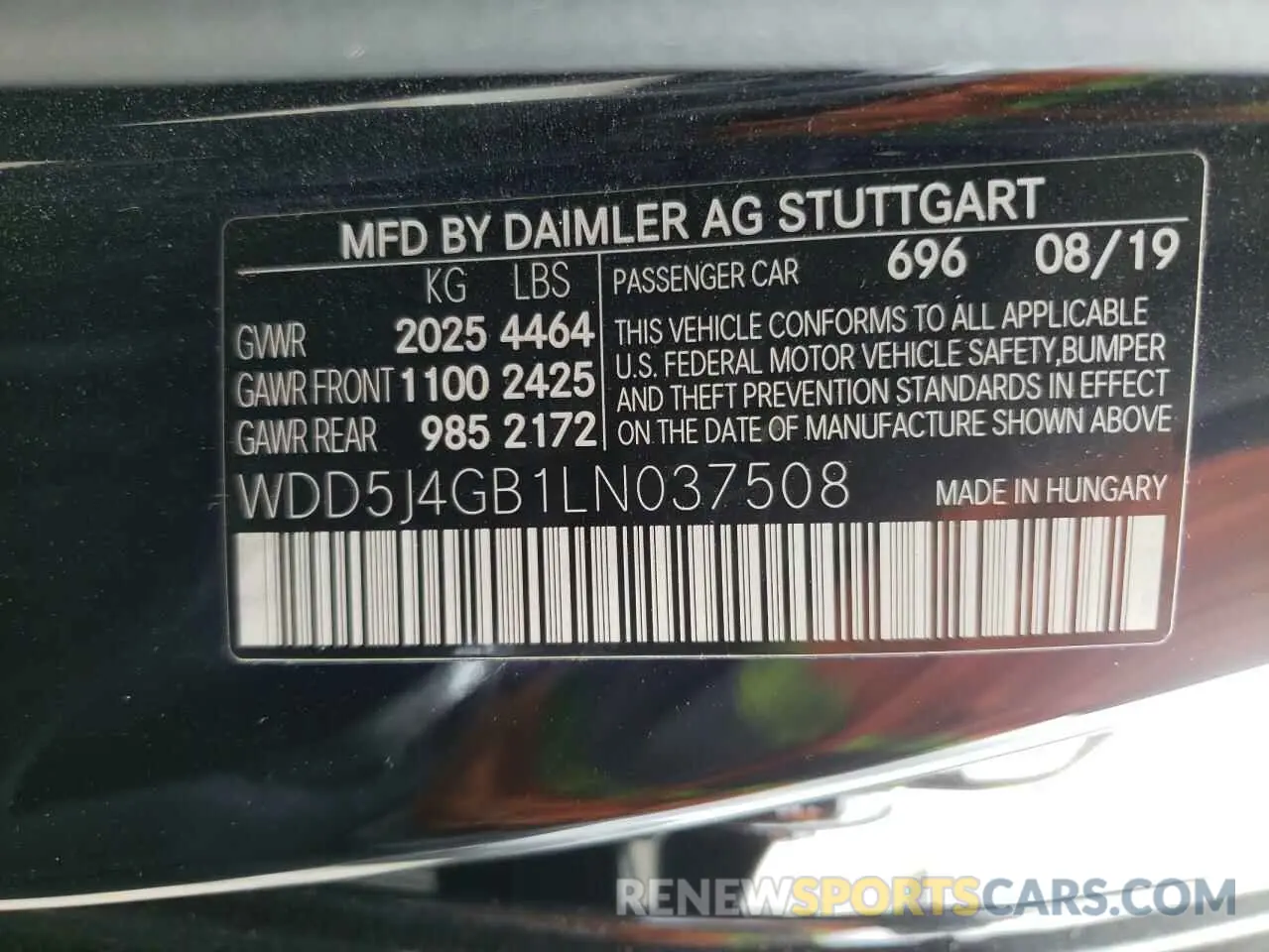 10 fotografías del automóvil dañado WDD5J4GB1LN037508 MERCEDES-BENZ CLA-CLASS 2020