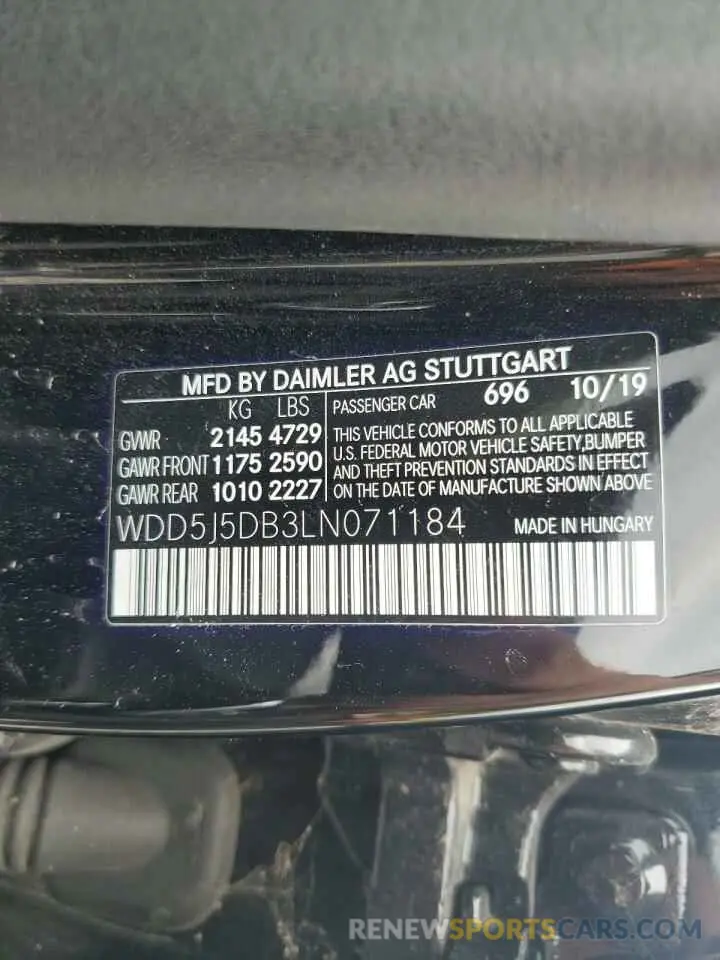 13 fotografías del automóvil dañado WDD5J5DB3LN071184 MERCEDES-BENZ CLA-CLASS 2020