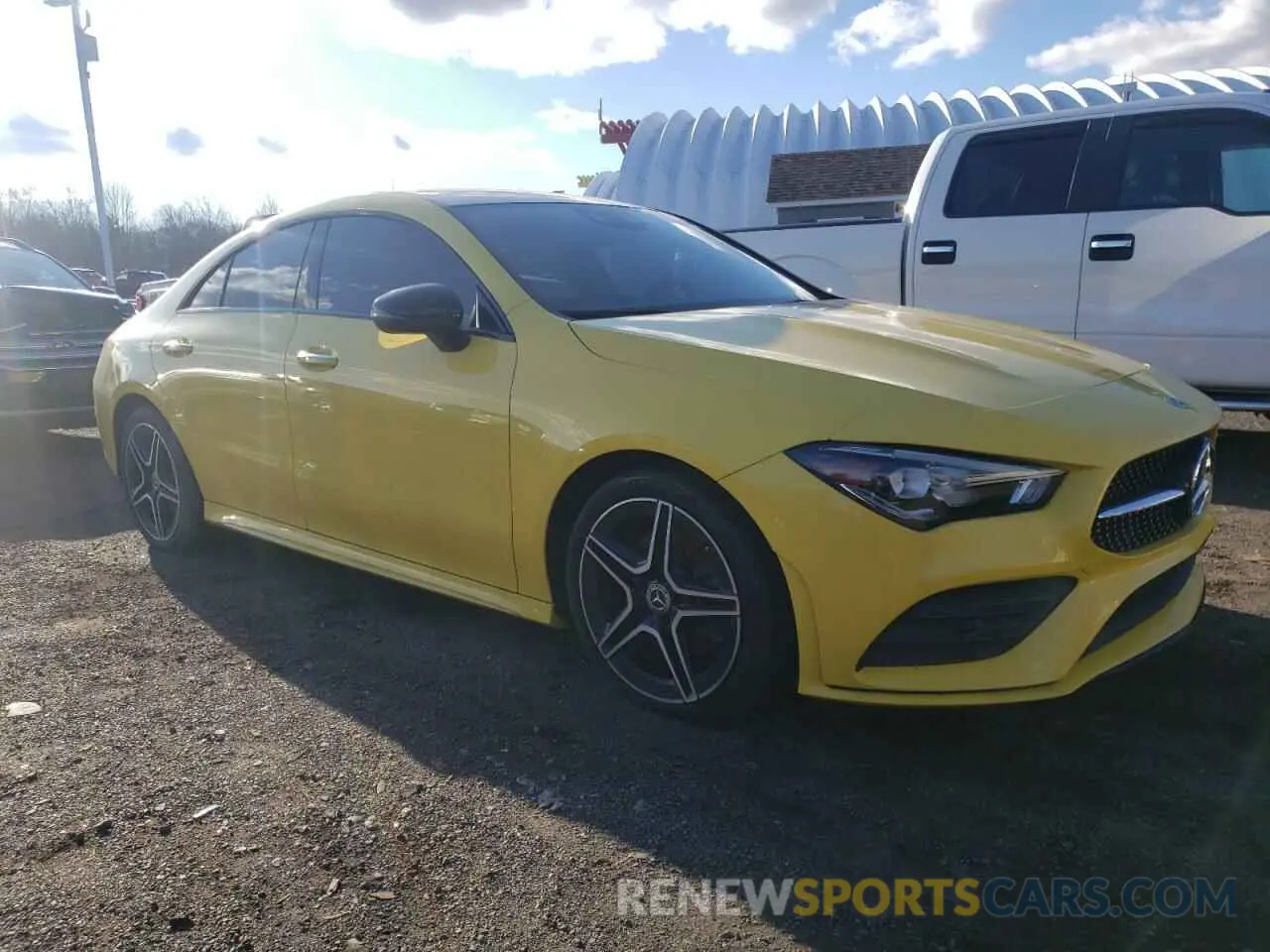 4 fotografías del automóvil dañado W1K5J4HB0MN157381 MERCEDES-BENZ CLA-CLASS 2021