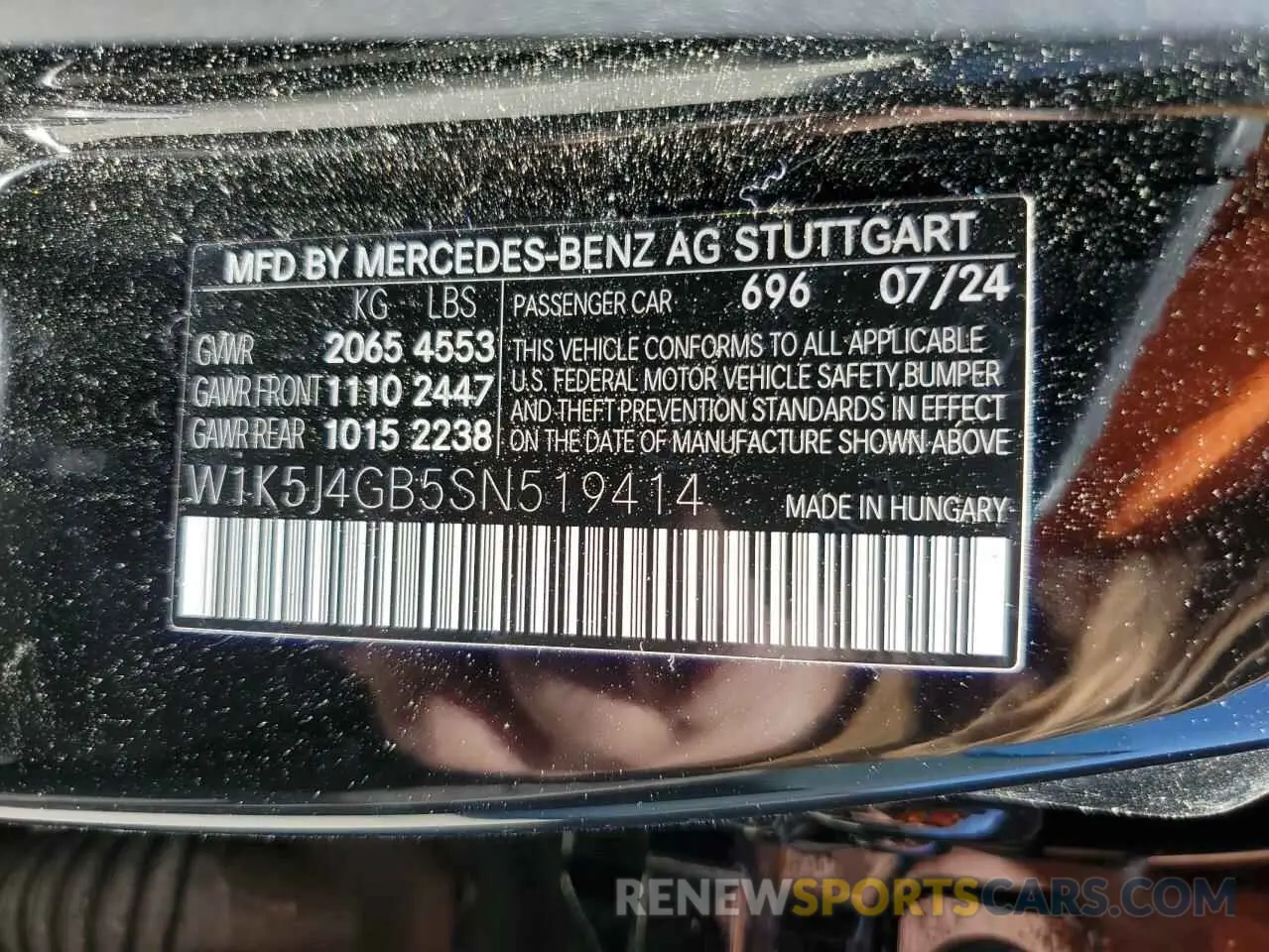 12 fotografías del automóvil dañado W1K5J4GB5SN519414 MERCEDES-BENZ CLA-CLASS 2025