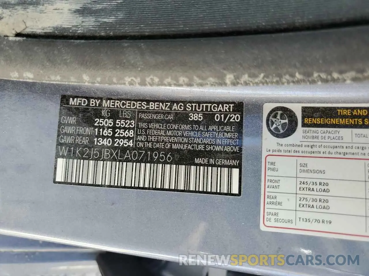 10 fotografías del automóvil dañado W1K2J5JBXLA071956 MERCEDES-BENZ CLC-CLASS 2020