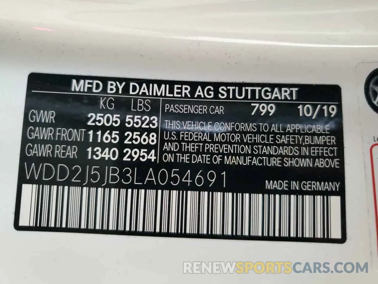 13 fotografías del automóvil dañado WDD2J5JB3LA054691 MERCEDES-BENZ CLC-CLASS 2020