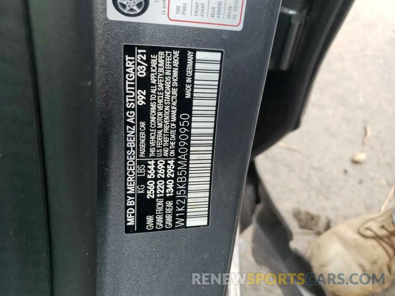 10 fotografías del automóvil dañado W1K2J5KB5MA090950 MERCEDES-BENZ CLC-CLASS 2021