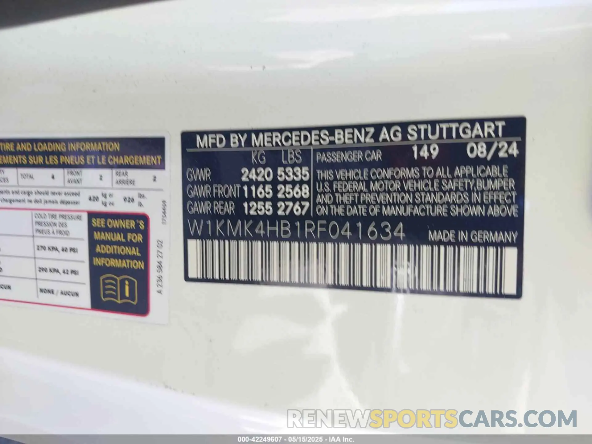 9 fotografías del automóvil dañado W1KMK4HB1RF041634 MERCEDES-BENZ CLE 300 2024