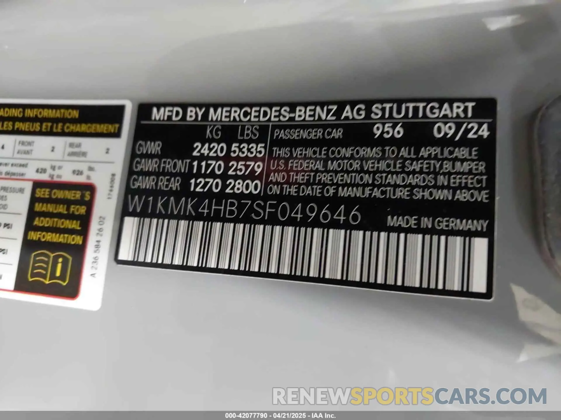 9 fotografías del automóvil dañado W1KMK4HB7SF049646 MERCEDES-BENZ CLE 300 2025