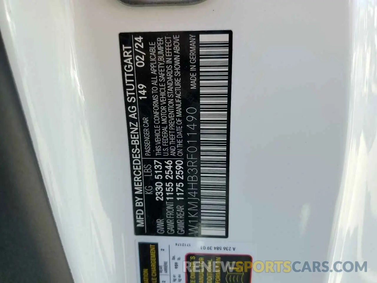 14 fotografías del automóvil dañado W1KMJ4HB3RF011490 MERCEDES-BENZ CLE 300 4M 2024