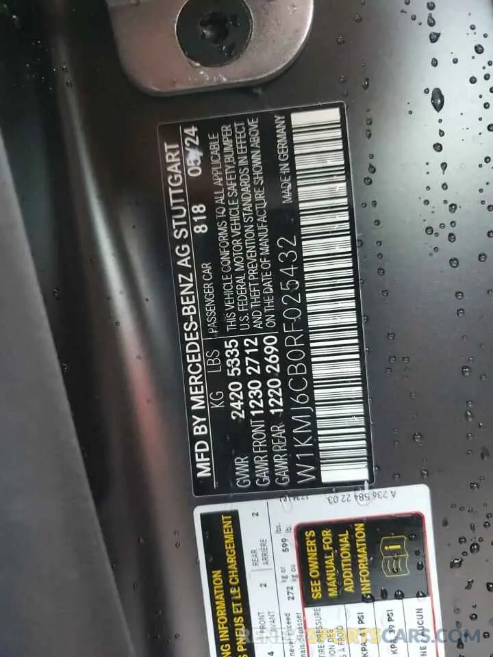 12 fotografías del automóvil dañado W1KMJ6CB0RF025432 MERCEDES-BENZ CLE AMG 53 2024