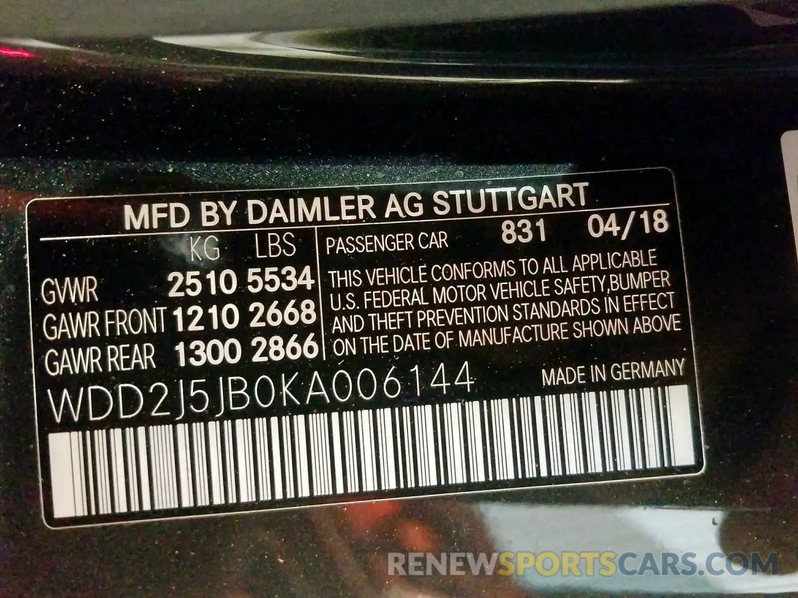 10 fotografías del automóvil dañado WDD2J5JB0KA006144 MERCEDES-BENZ CLS 450 2019
