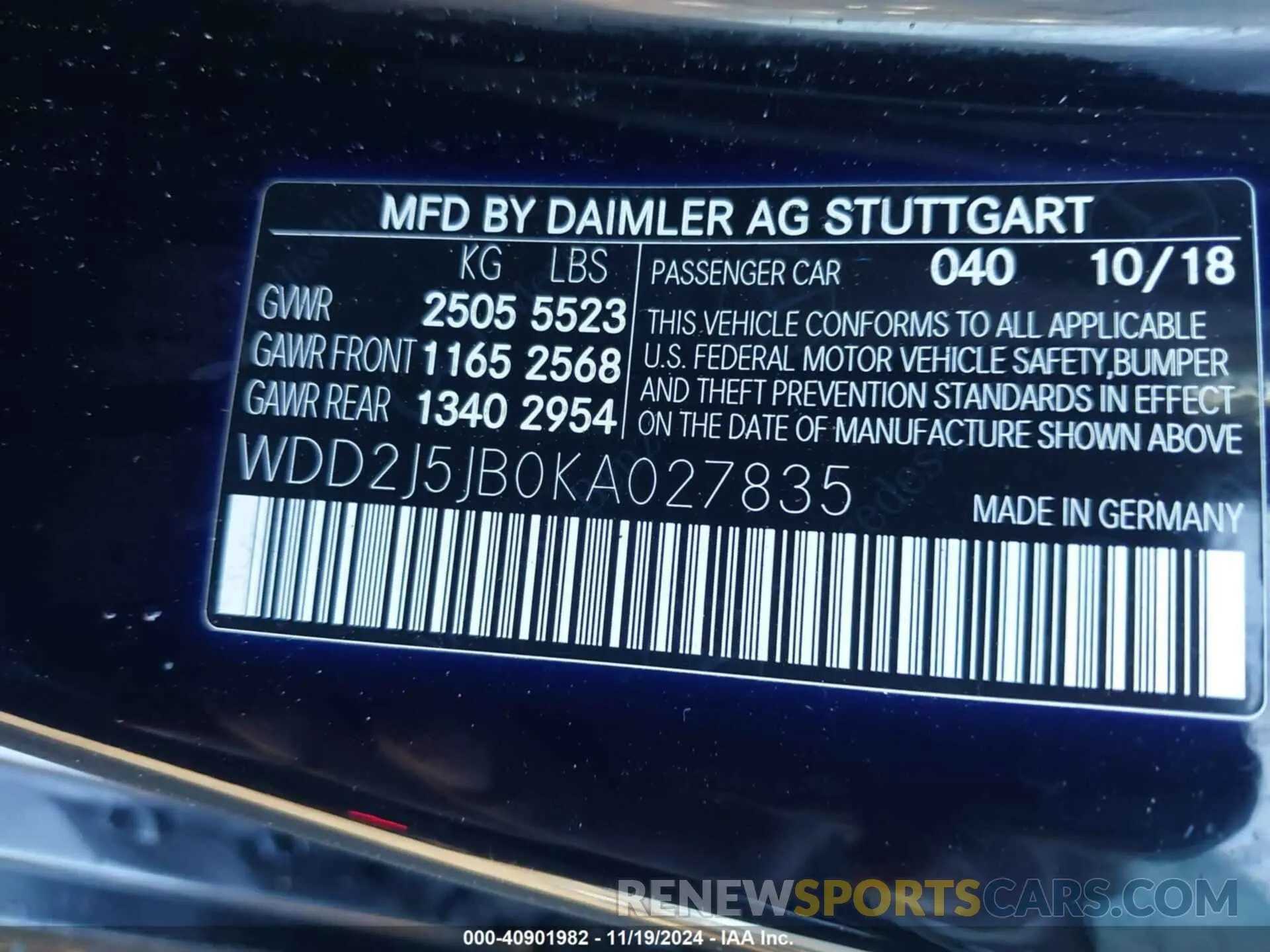 9 fotografías del automóvil dañado WDD2J5JB0KA027835 MERCEDES-BENZ CLS 450 2019