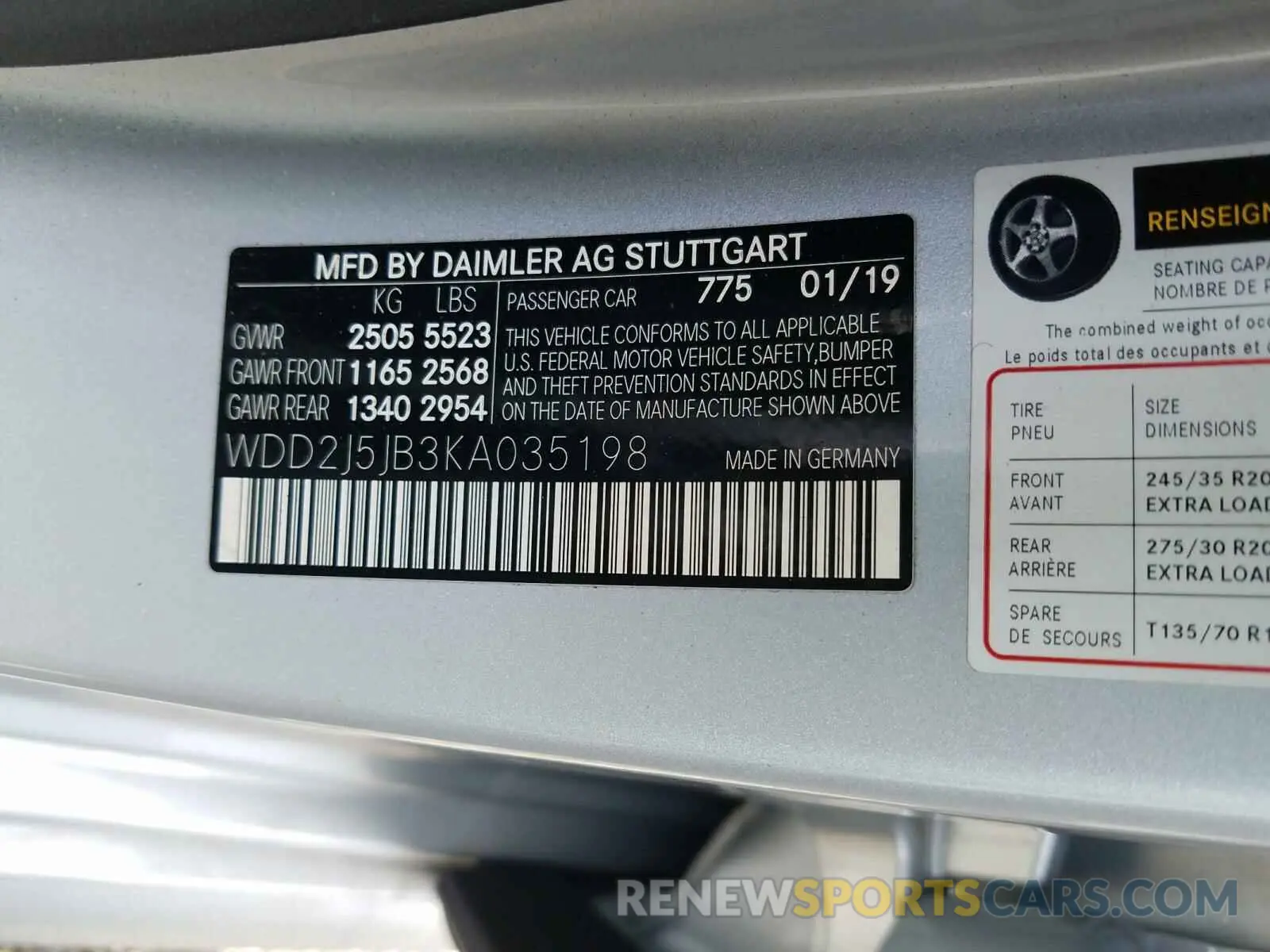 10 fotografías del automóvil dañado WDD2J5JB3KA035198 MERCEDES-BENZ CLS 450 2019
