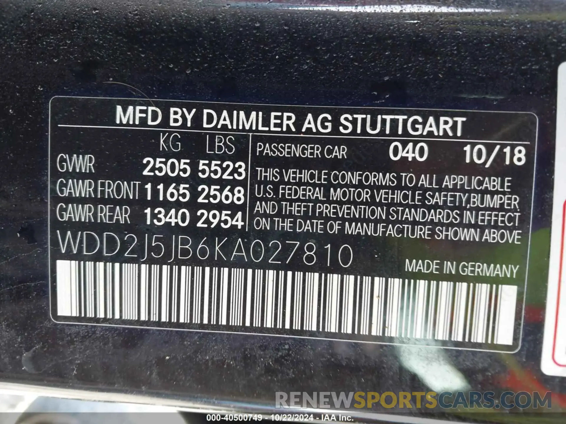 9 fotografías del automóvil dañado WDD2J5JB6KA027810 MERCEDES-BENZ CLS 450 2019