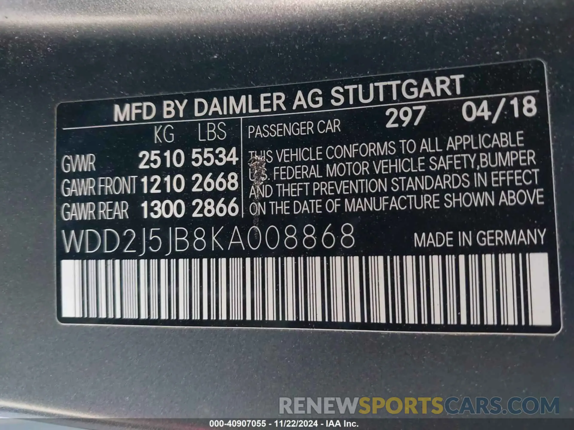 9 fotografías del automóvil dañado WDD2J5JB8KA008868 MERCEDES-BENZ CLS 450 2019
