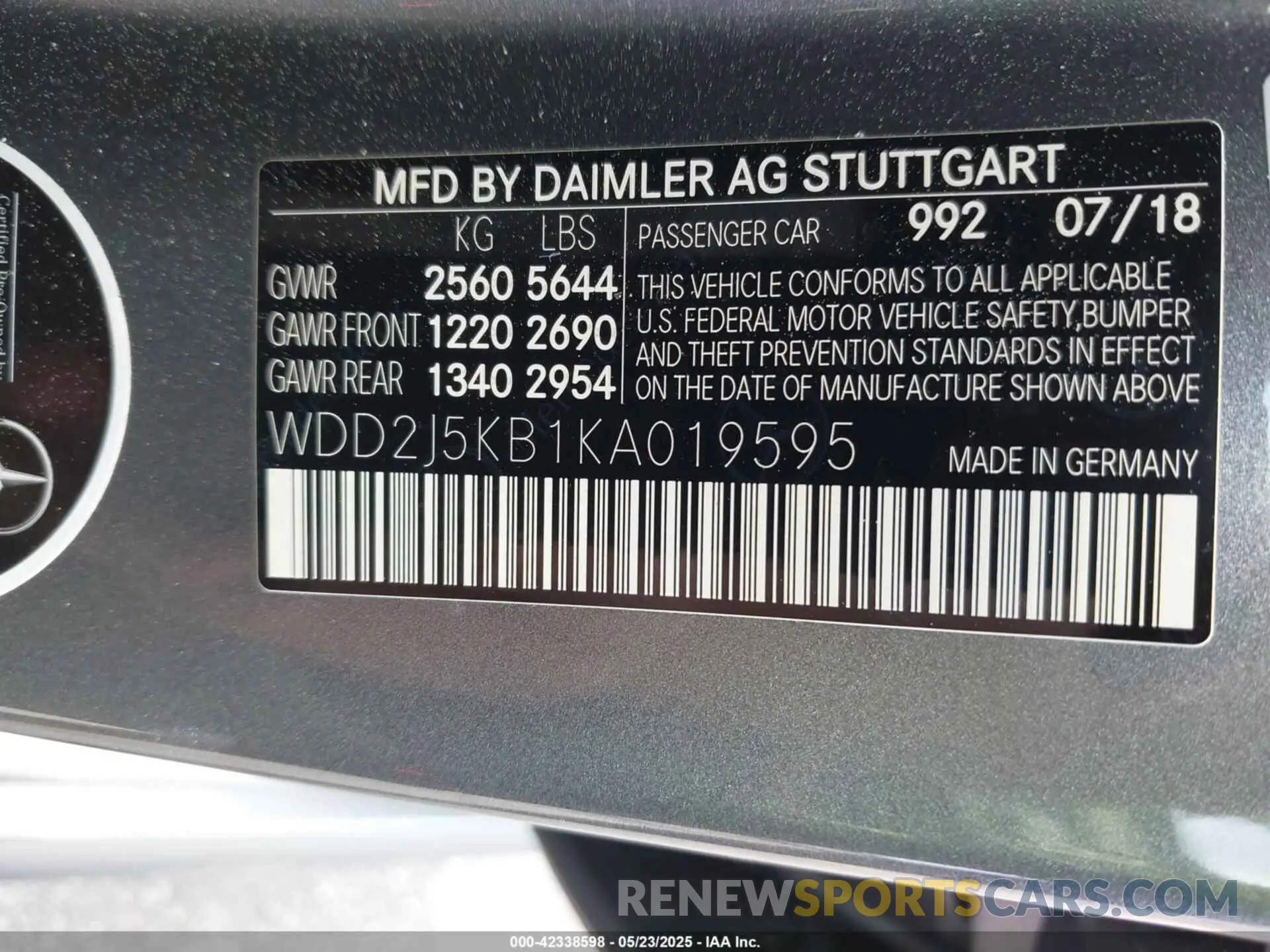 9 fotografías del automóvil dañado WDD2J5KB1KA019595 MERCEDES-BENZ CLS 450 2019
