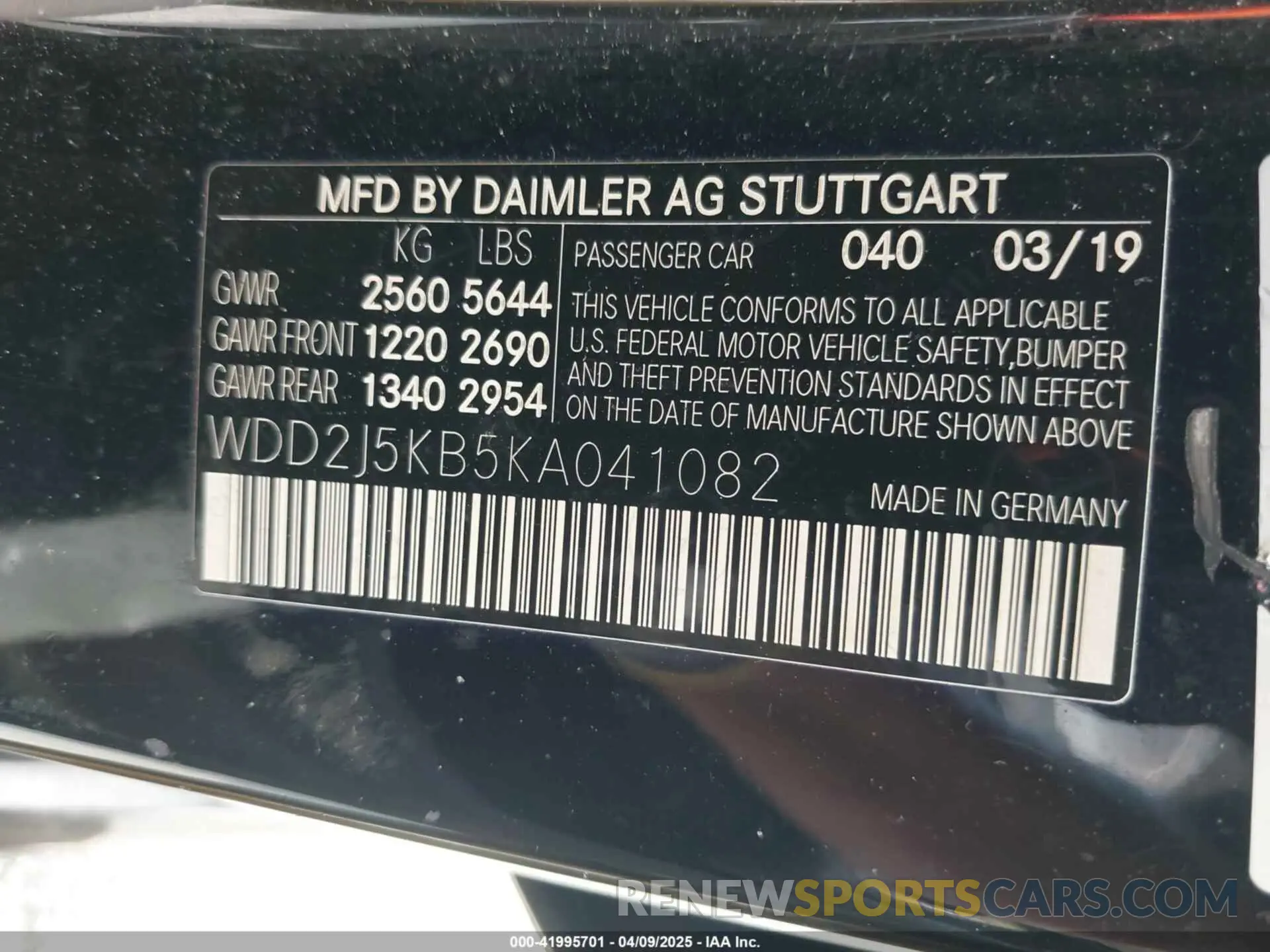 9 fotografías del automóvil dañado WDD2J5KB5KA041082 MERCEDES-BENZ CLS 450 2019