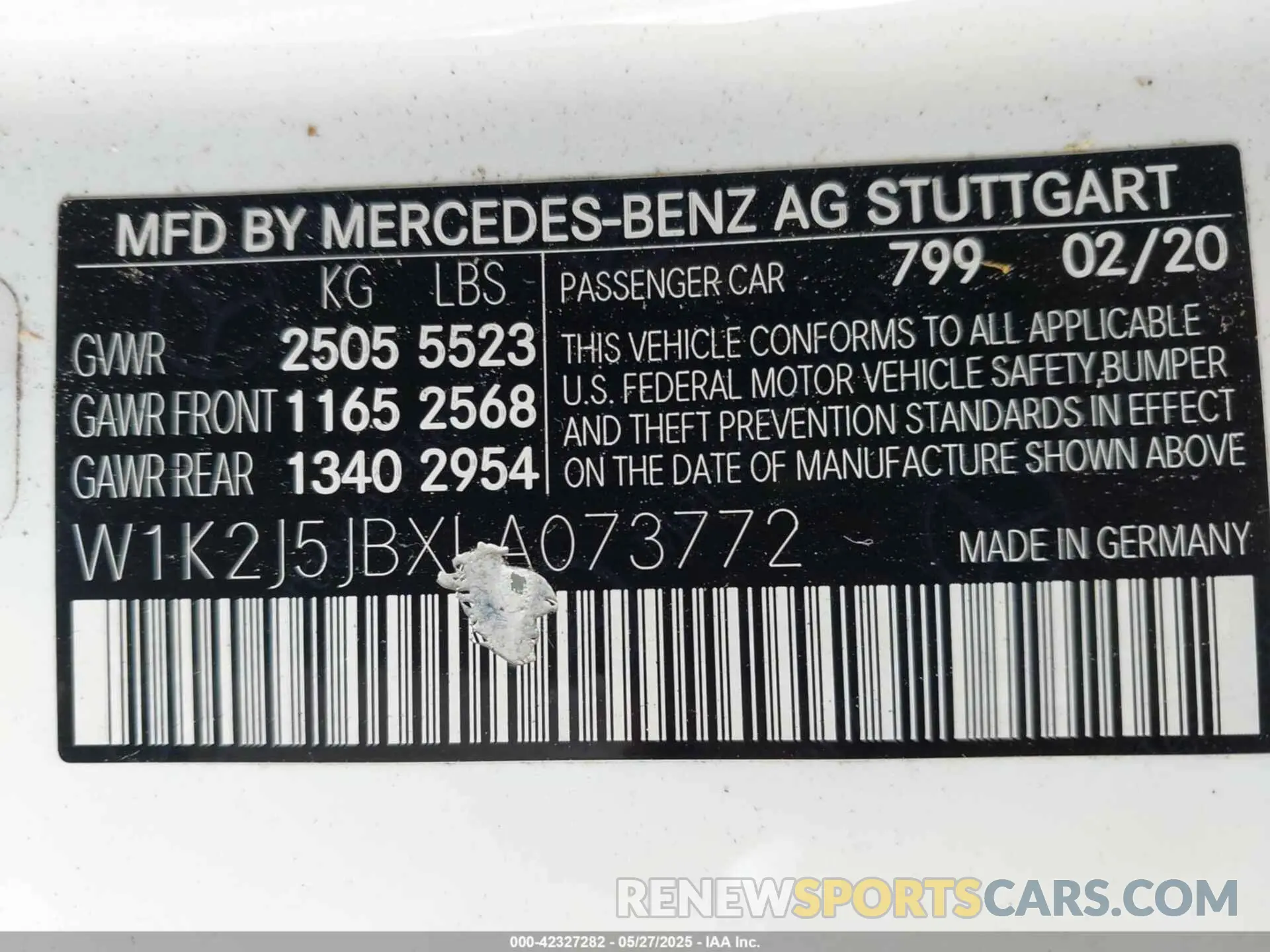 9 fotografías del automóvil dañado W1K2J5JBXLA073772 MERCEDES-BENZ CLS 450 2020