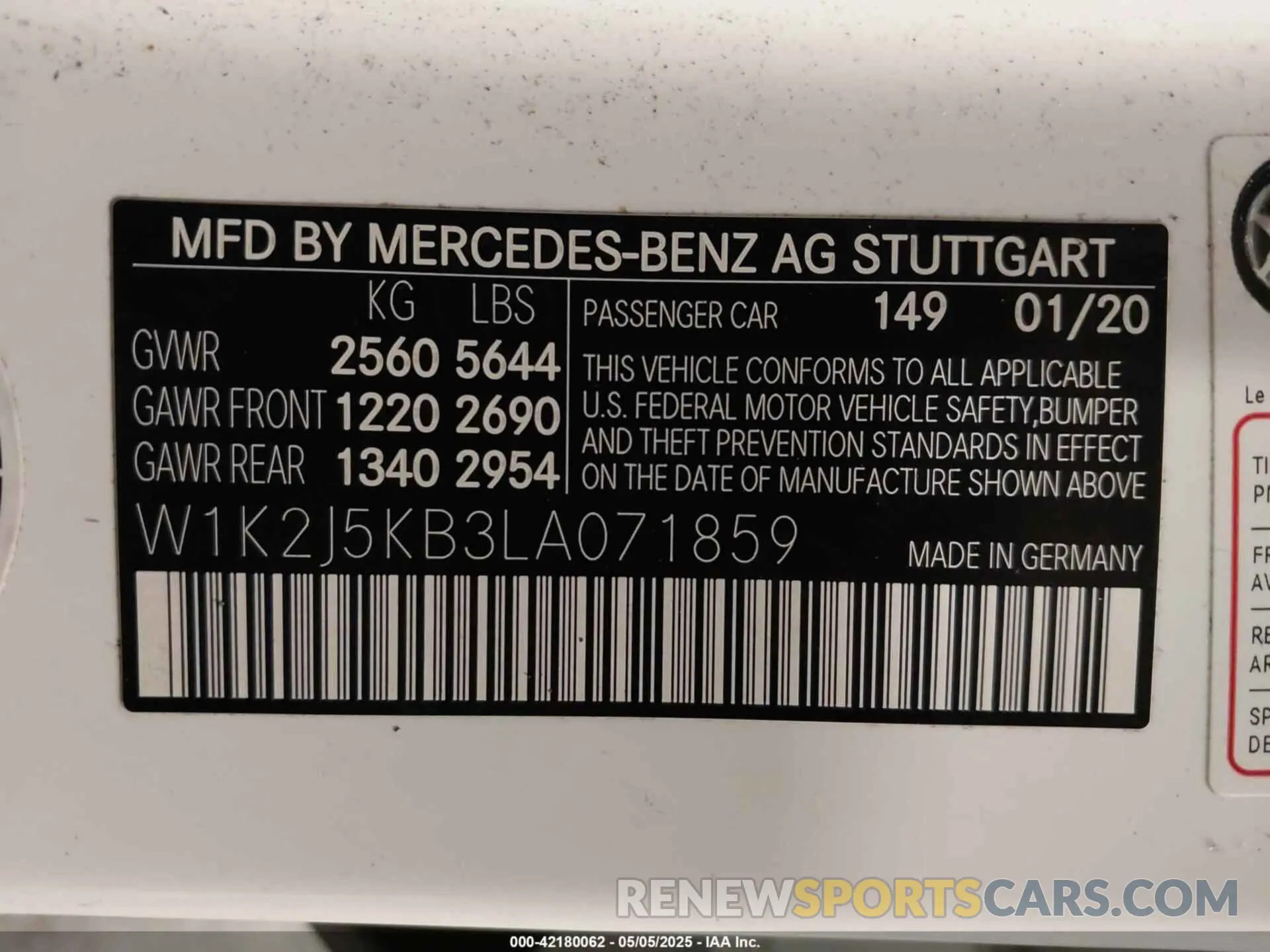 9 fotografías del automóvil dañado W1K2J5KB3LA071859 MERCEDES-BENZ CLS 450 2020